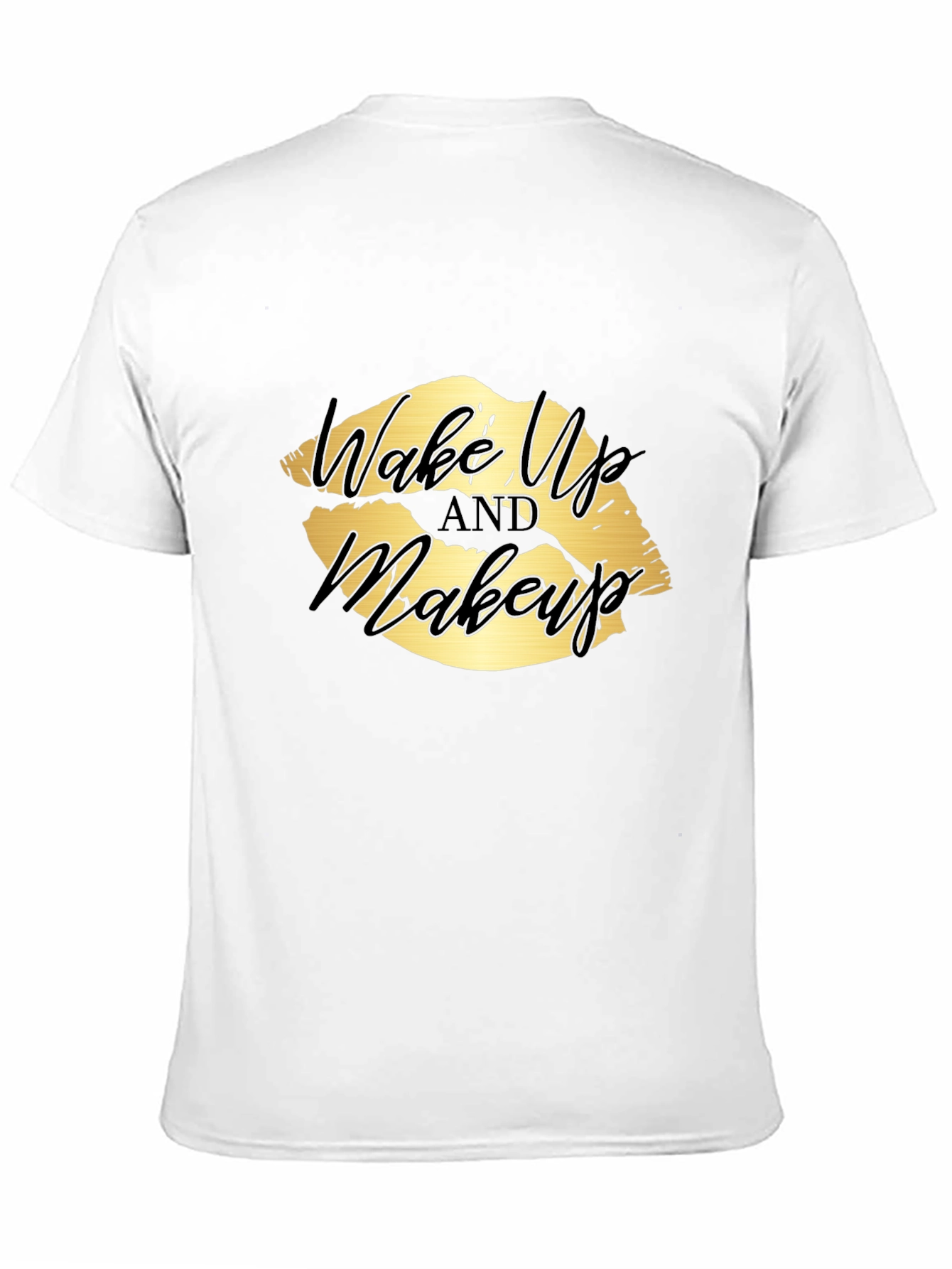 Black Wake Up and Makeup Lips Graphic T-Shirt view 11