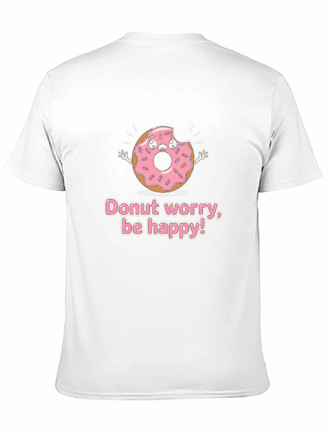 Black Donut Worry Be Happy Graphic T-Shirt view 11