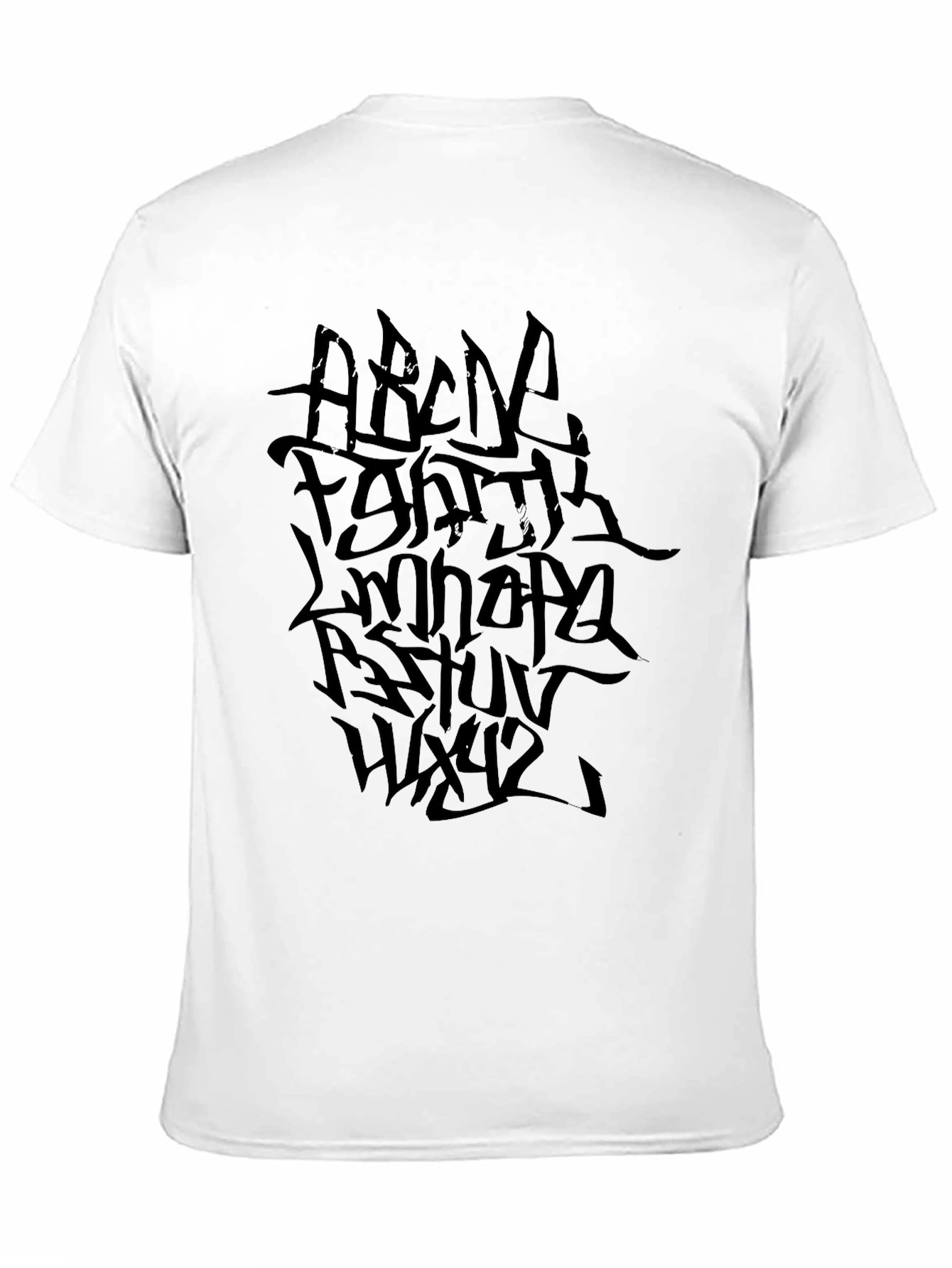Black Graffiti Alphabet Black T-Shirt view 11
