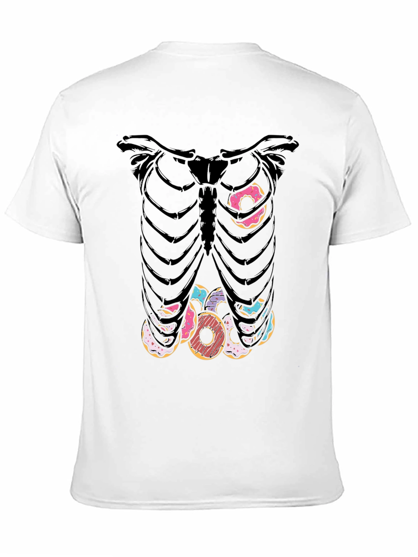 Black Donut Skeleton T-Shirt - Funny Halloween Tee view 11