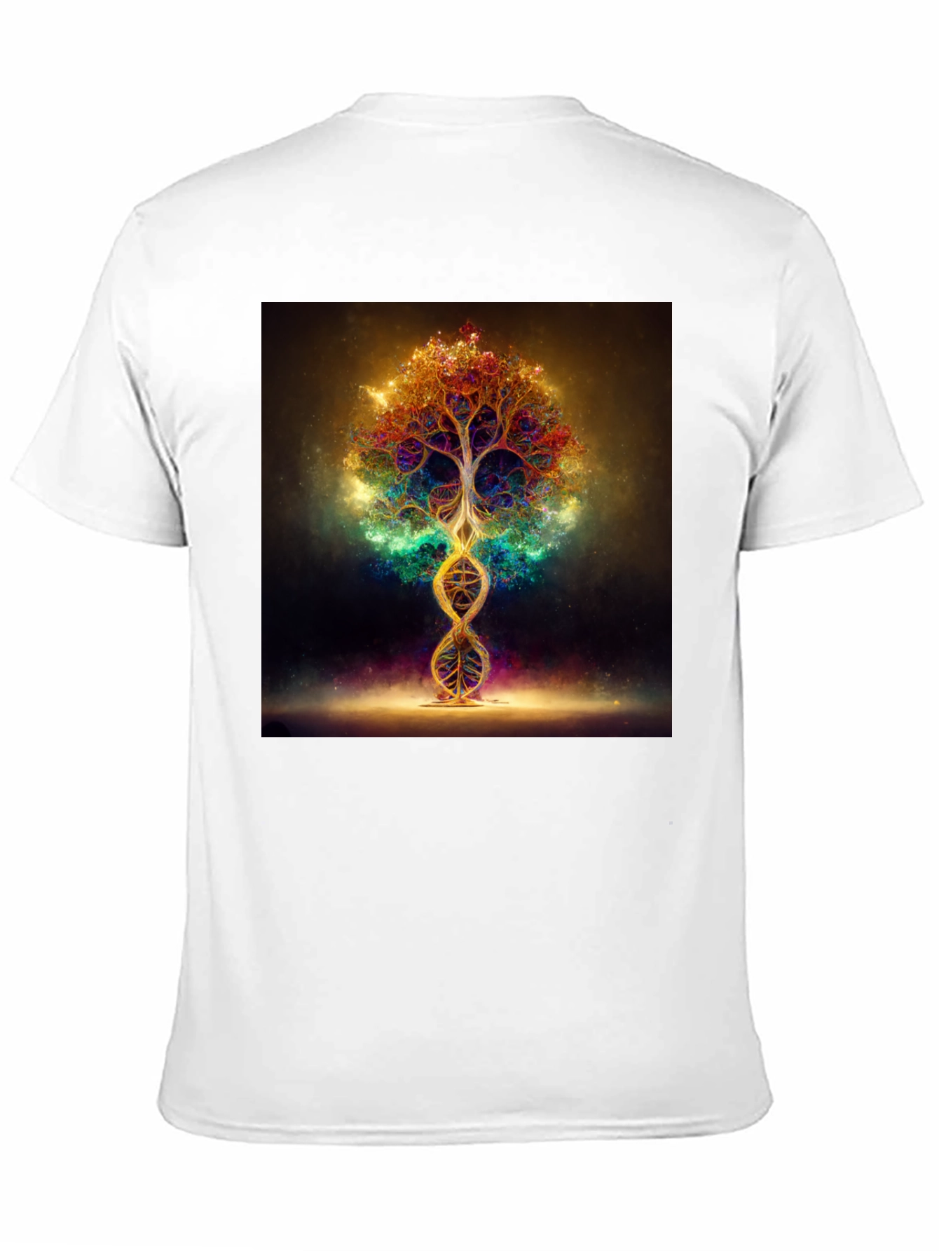 Black Cosmic Tree DNA T-Shirt - Vibrant Design view 11