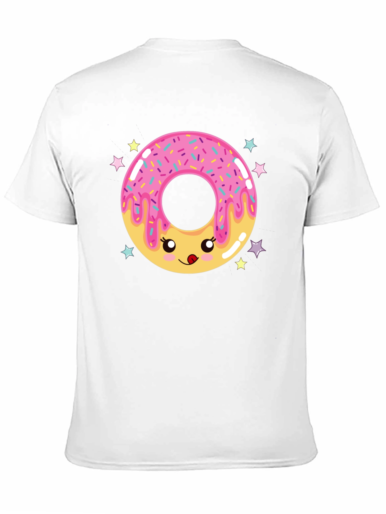 Black Kawaii Donut Graphic Tee - Black Cotton Comfort view 11