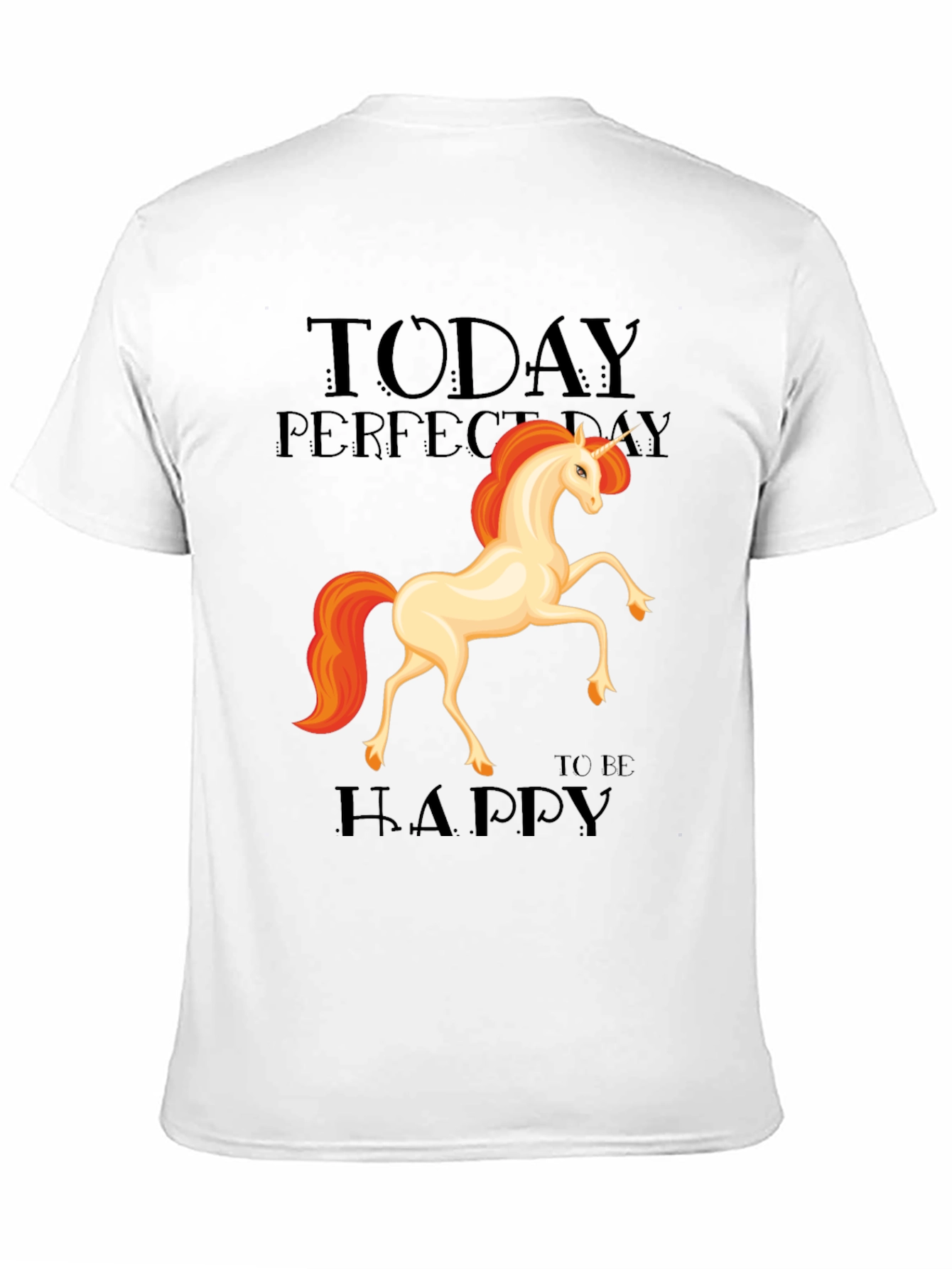 Black Unicorn Graphic Tee - Today Perfect Day To Be Happy T-Shirt view 11