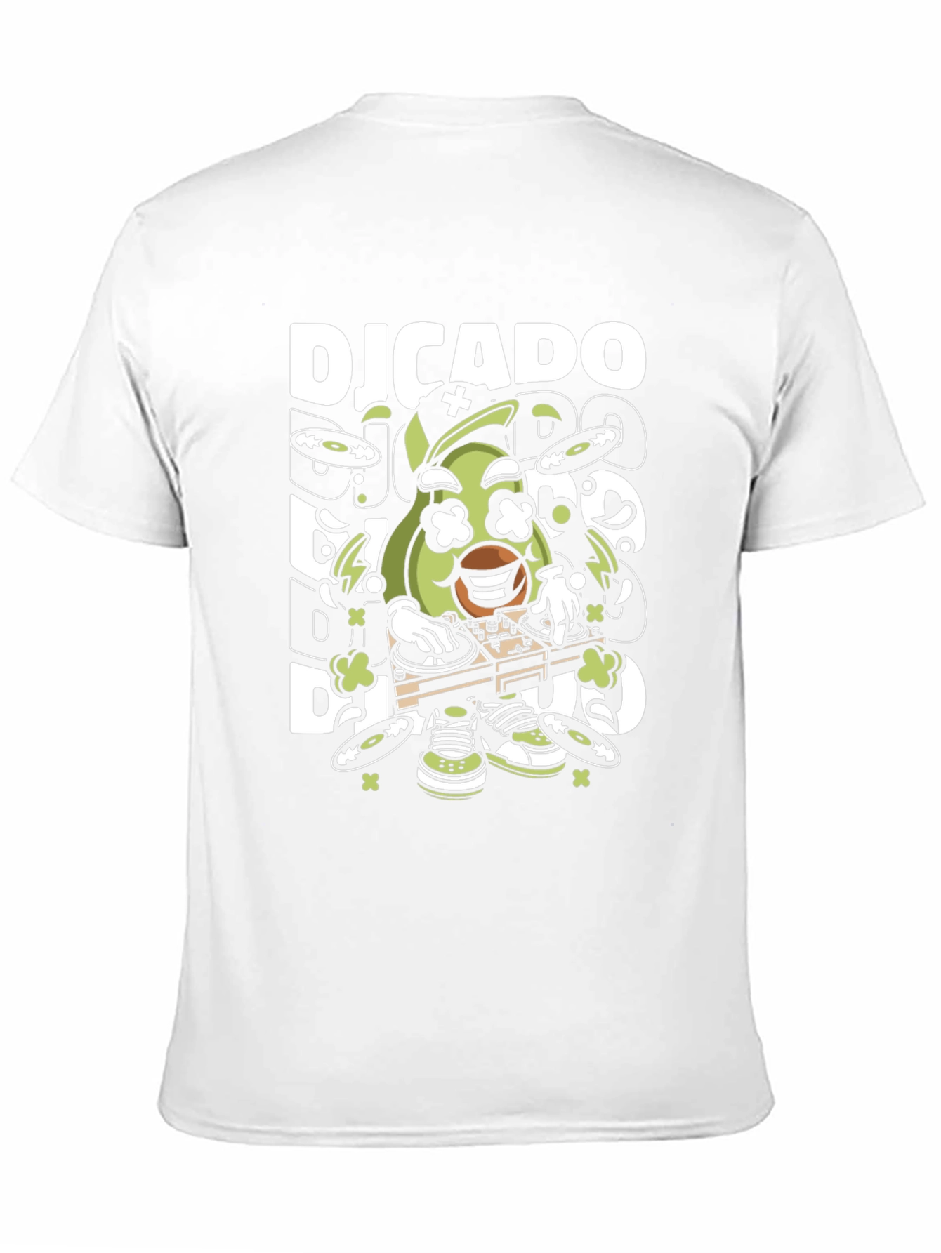 Black DJ Avocado Graphic T-Shirt - Cool Fruit DJ Design view 11