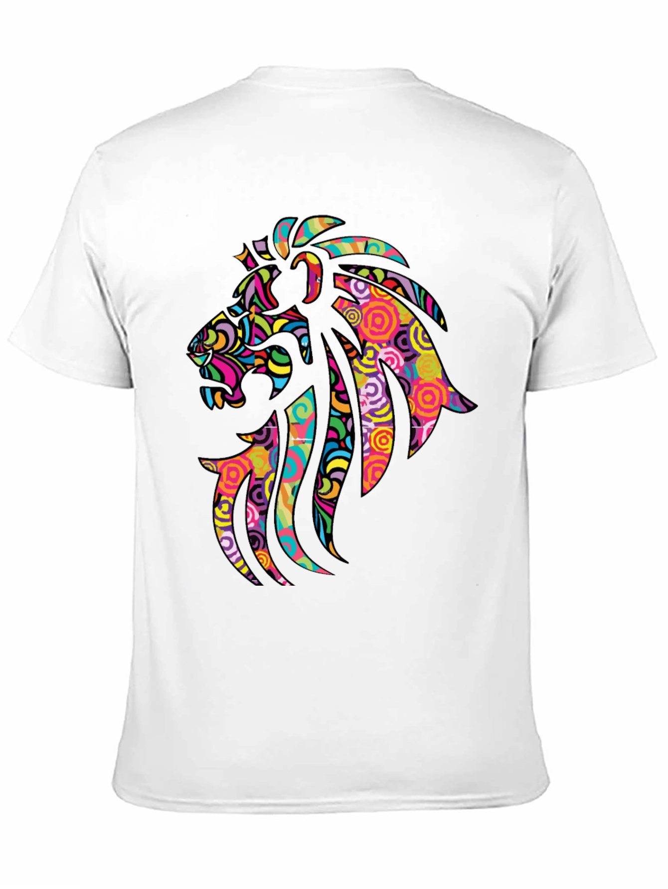 Black Psychedelic Lion Graphic Black T-Shirt view 11