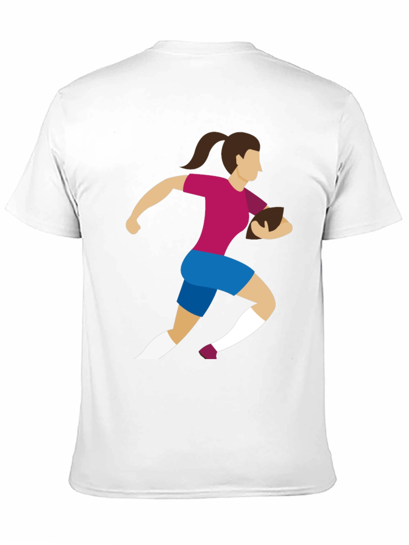 Black Rugby Girl Graphic Tee - Black Cotton Casual T-Shirt view 11