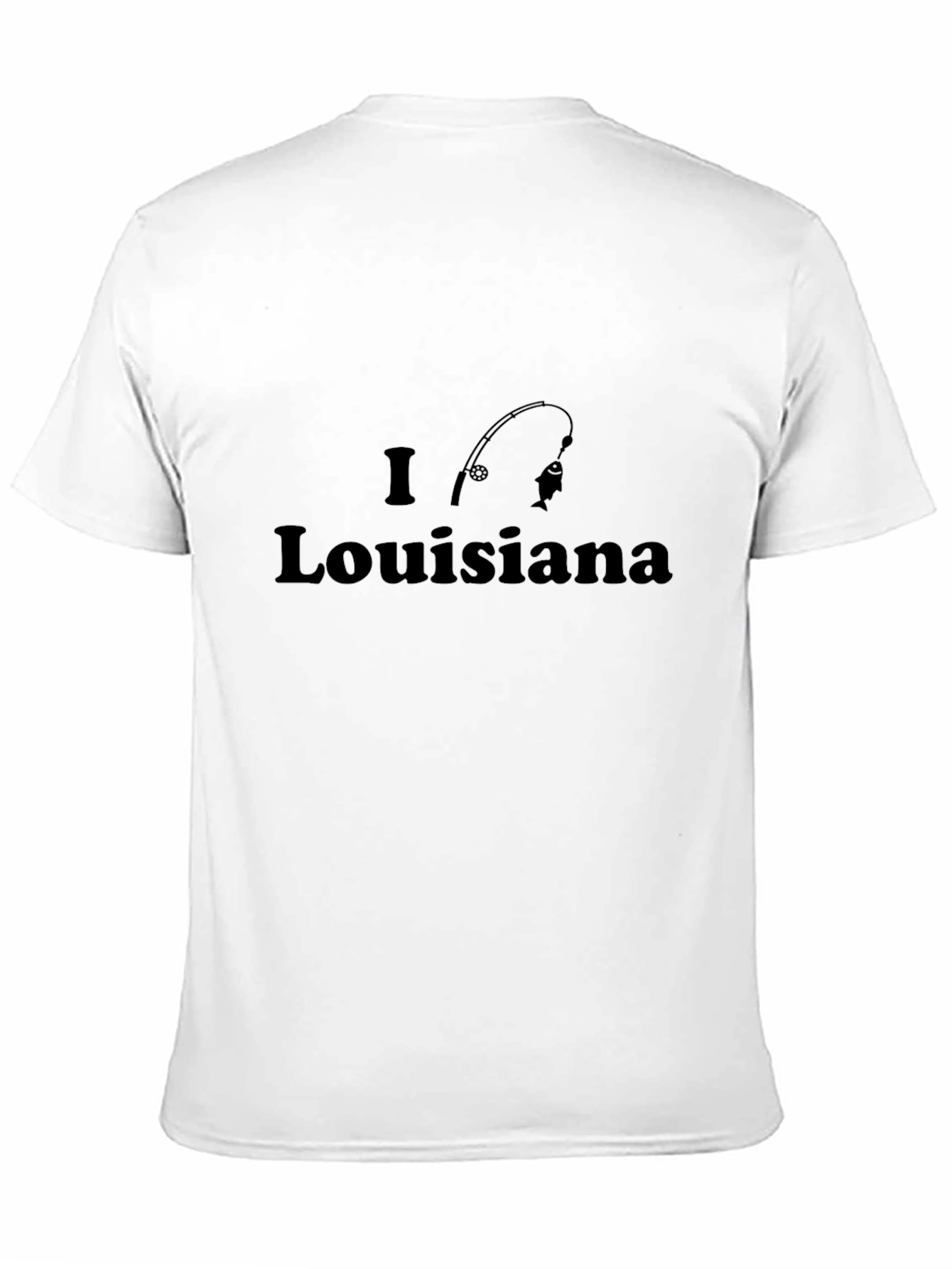 Black I Love Louisiana Fishing Black Tee view 11