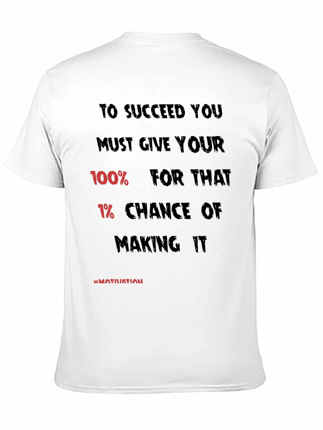 Black Motivational Black T-Shirt: 100% Effort view 11