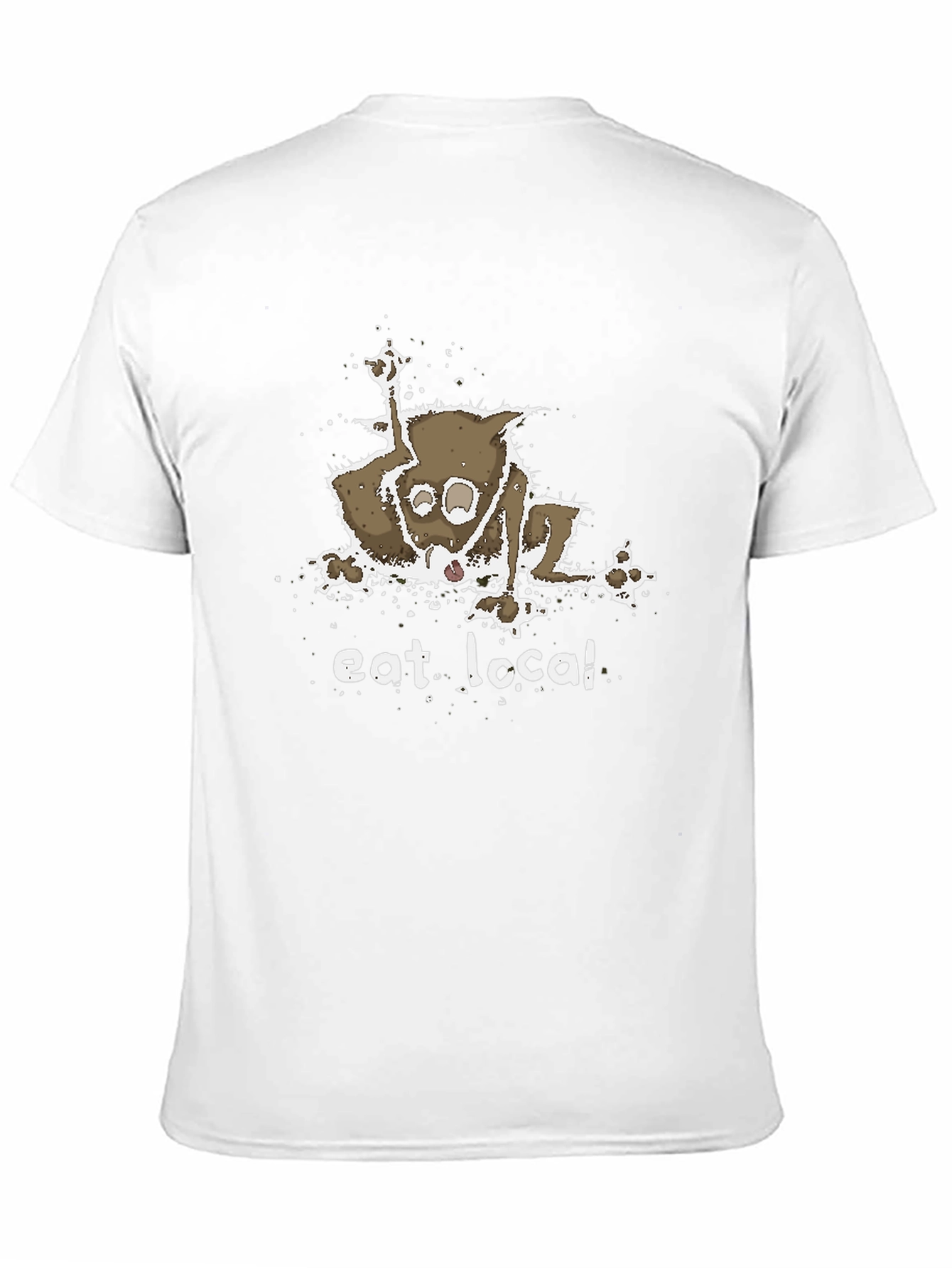 Black Eat Local T-Shirt - Funny Opossum Design view 11