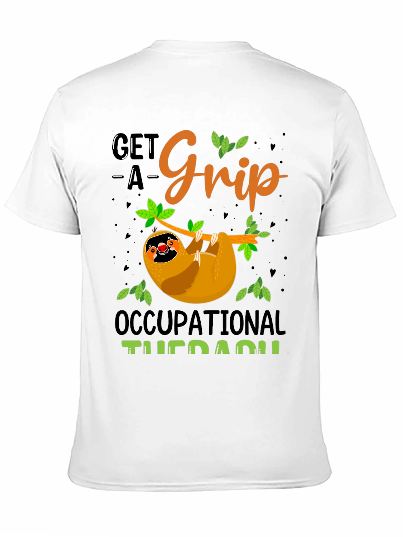 Black Get A Grip Occupational Therapy Sloth T-Shirt view 11