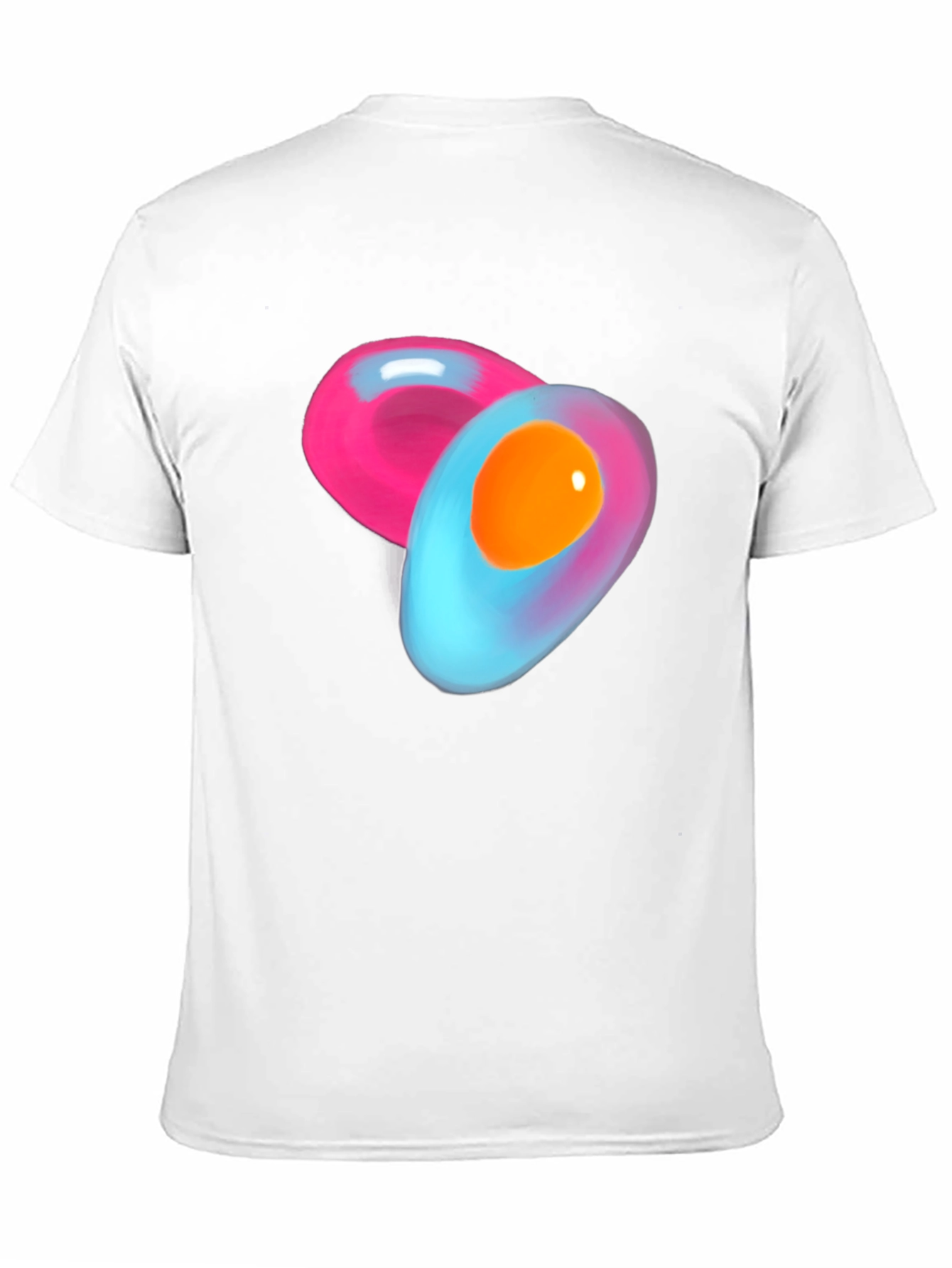 Black Abstract Egg Design Black Cotton T-Shirt view 11