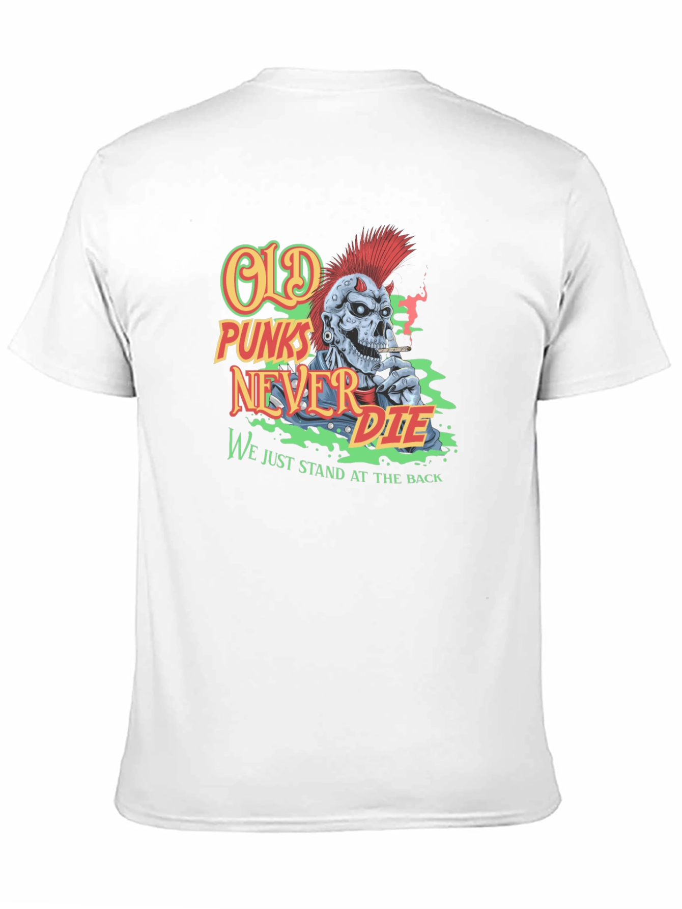 Black Old Punks Never Die Graphic T-Shirt view 11