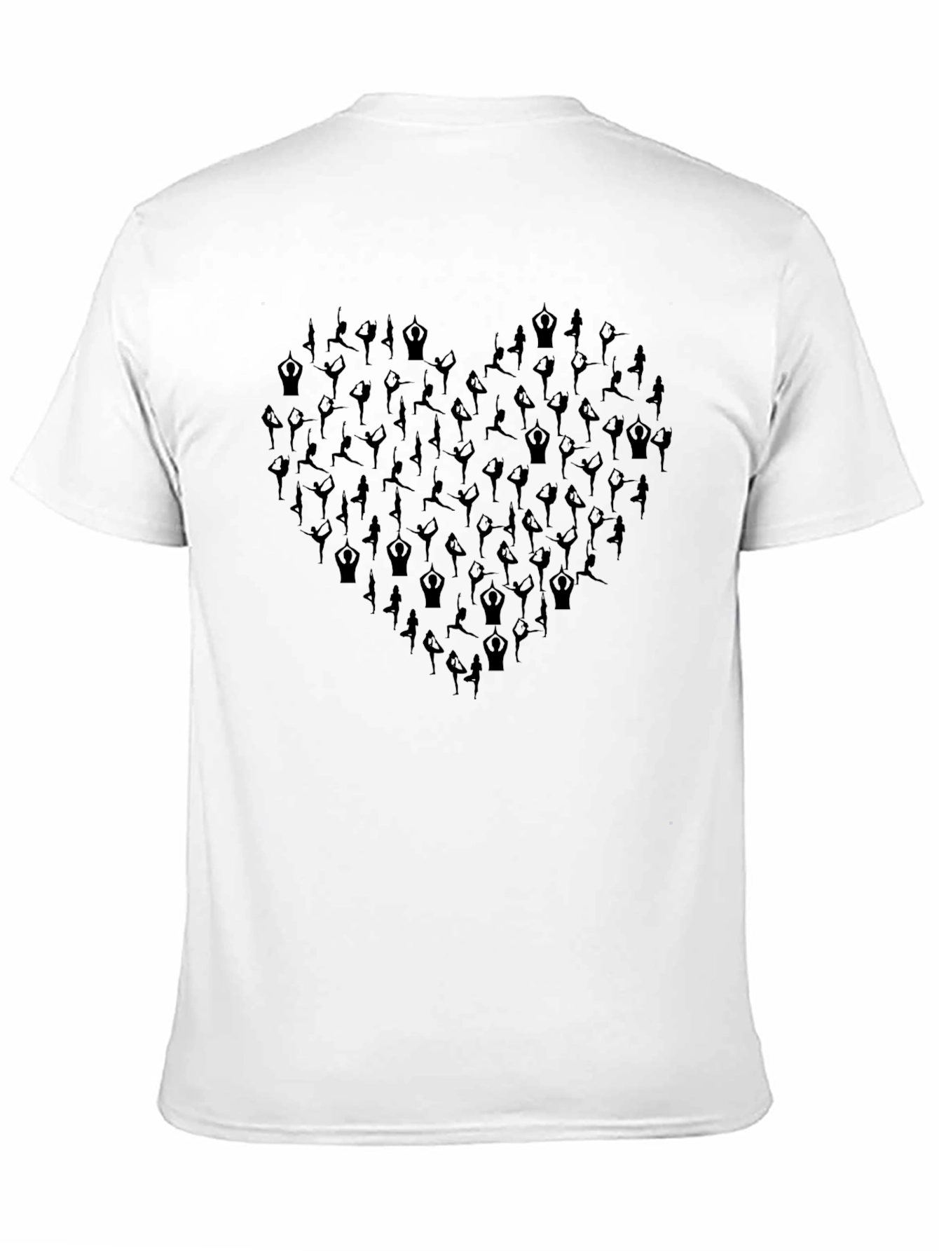 Black Yoga Heart Graphic Black T-Shirt - Unisex view 11