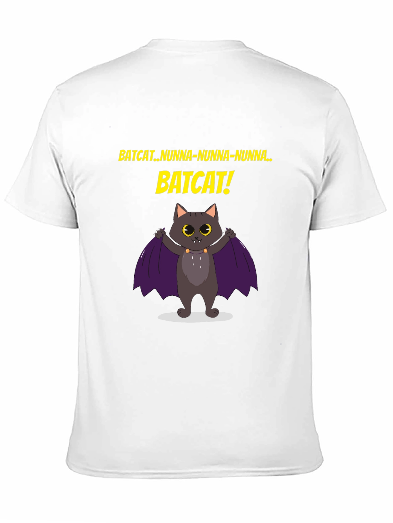 Black Batcat T-Shirt -  Fun Graphic Tee  view 11