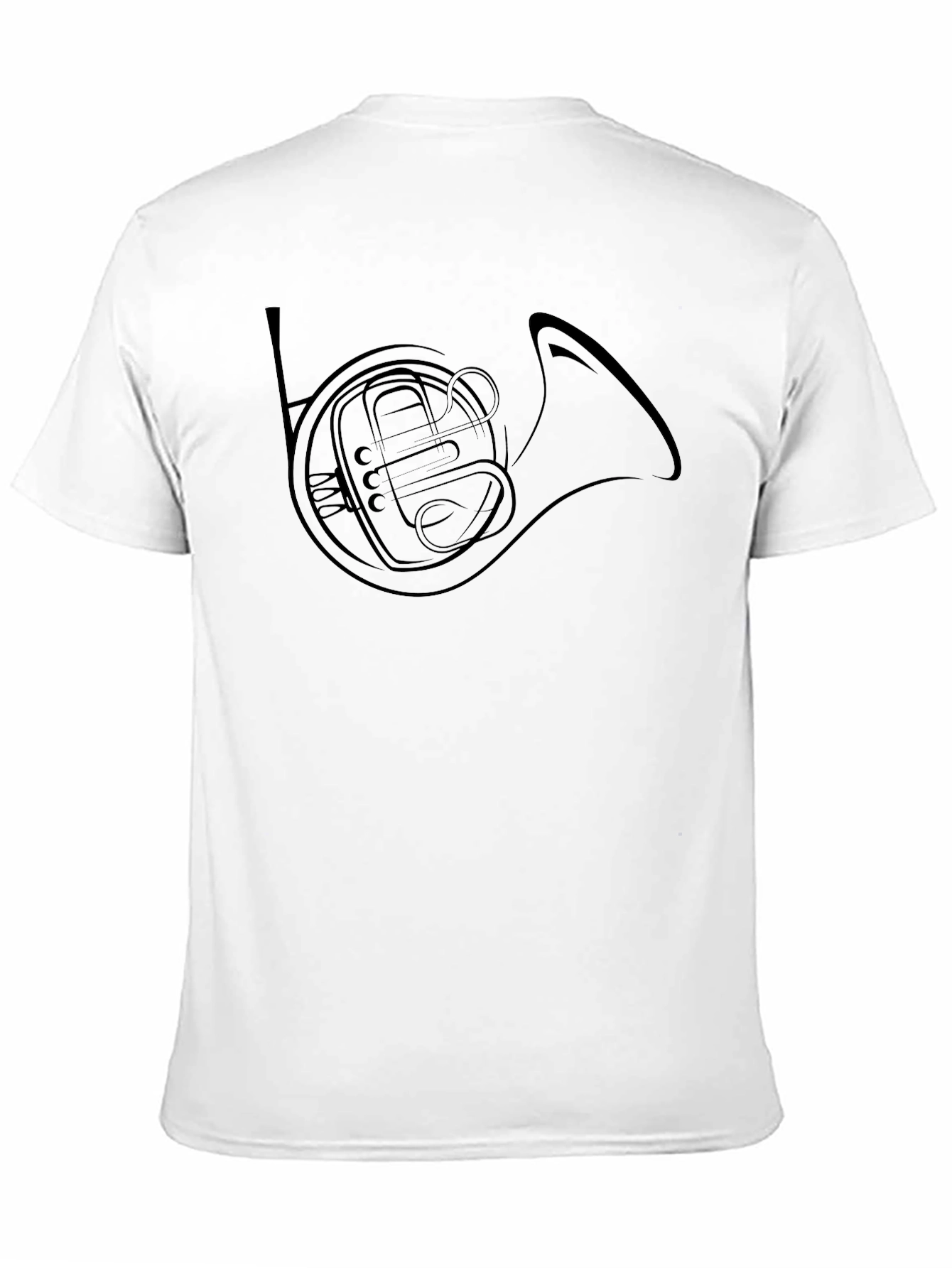 Black French Horn Graphic Tee - Musician's T-Shirt view 11