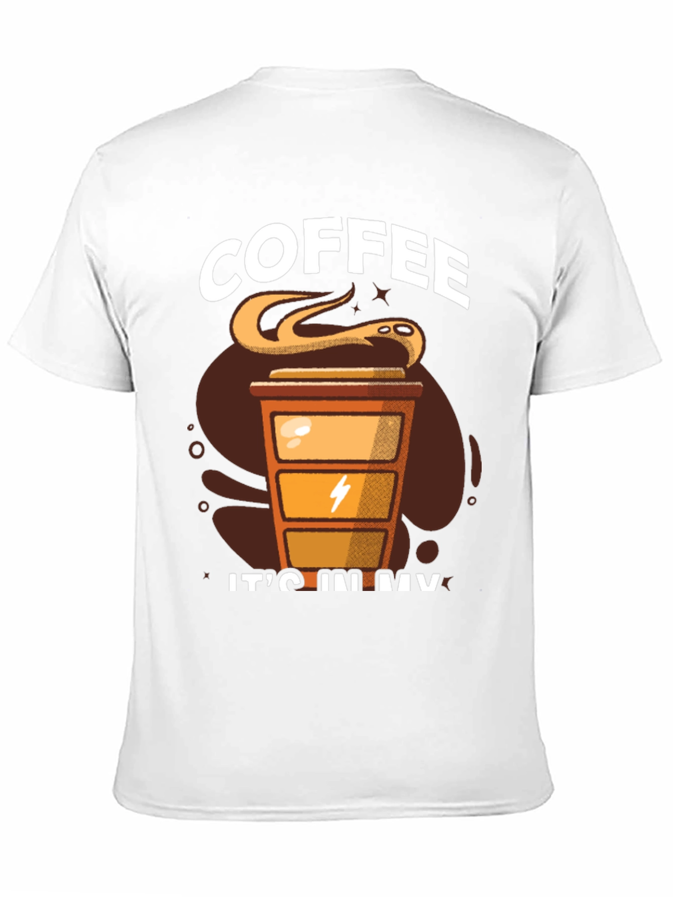 Black Coffee Snake T-Shirt - 'It's In My Veins' Design view 11