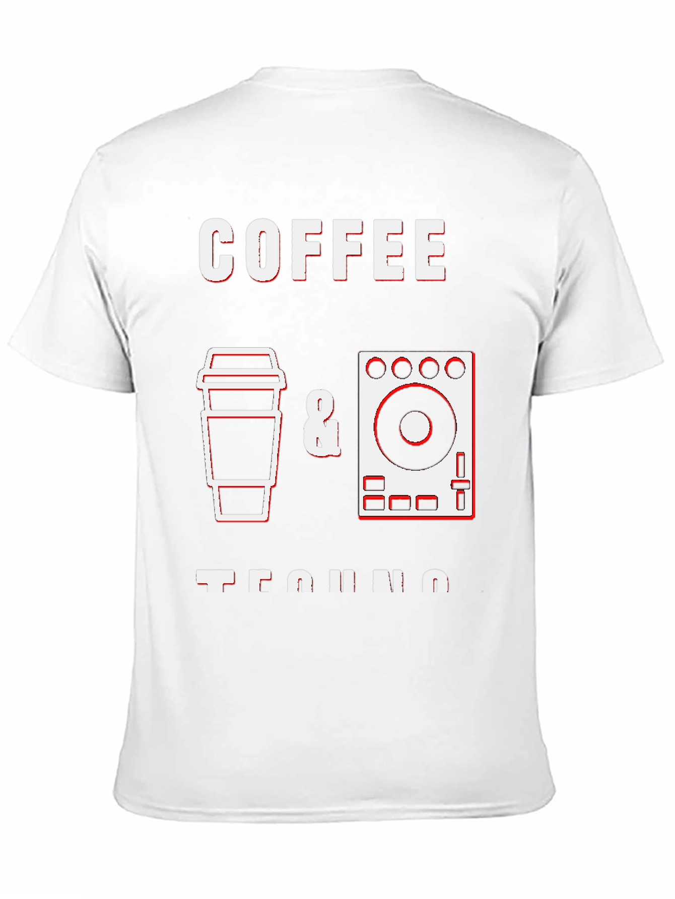 Black Coffee & Techno Graphic Tee - Black Crew Neck T-Shirt view 11