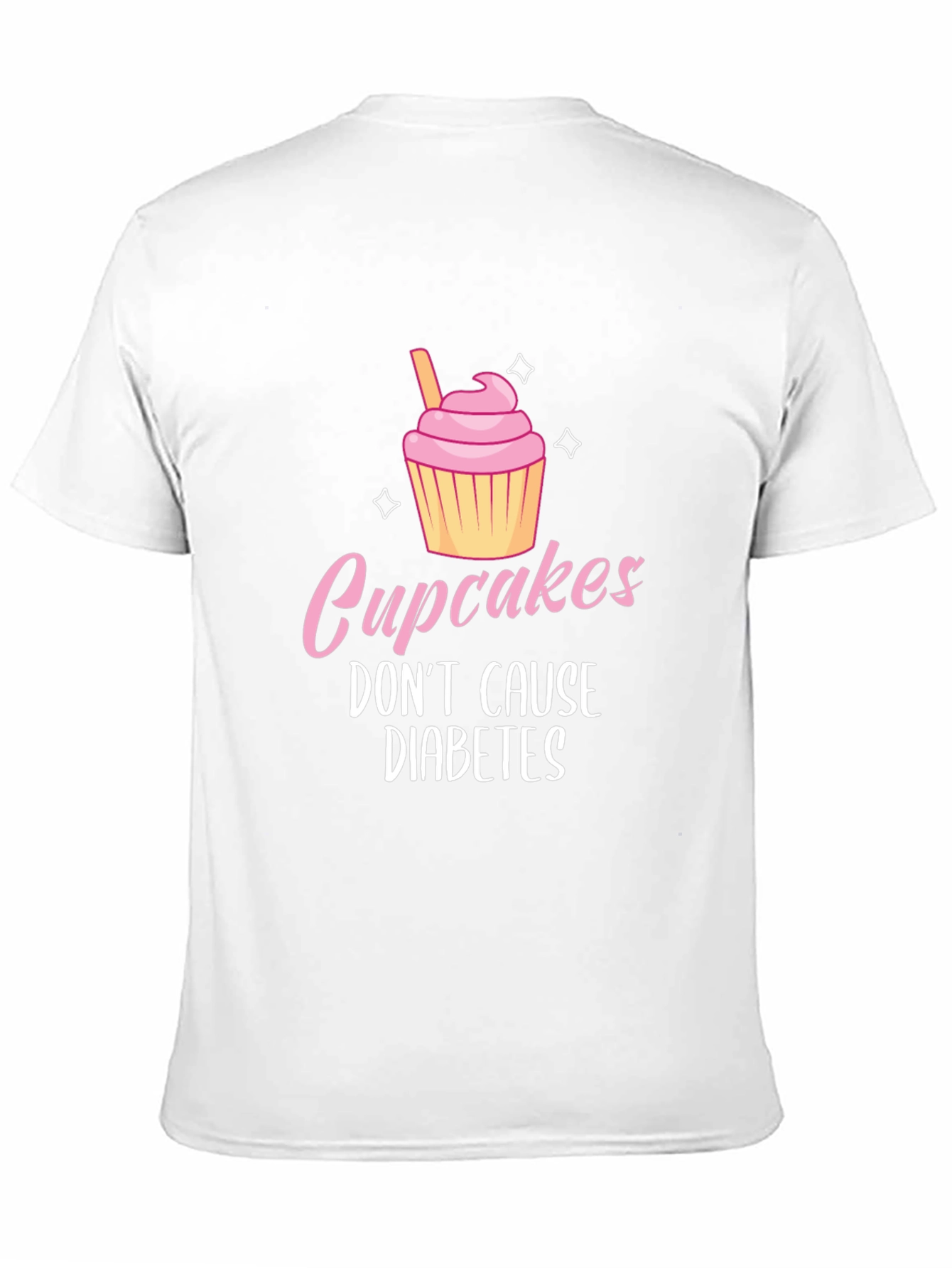 Black Cupcakes Don't Cause Diabetes Graphic Tee view 11