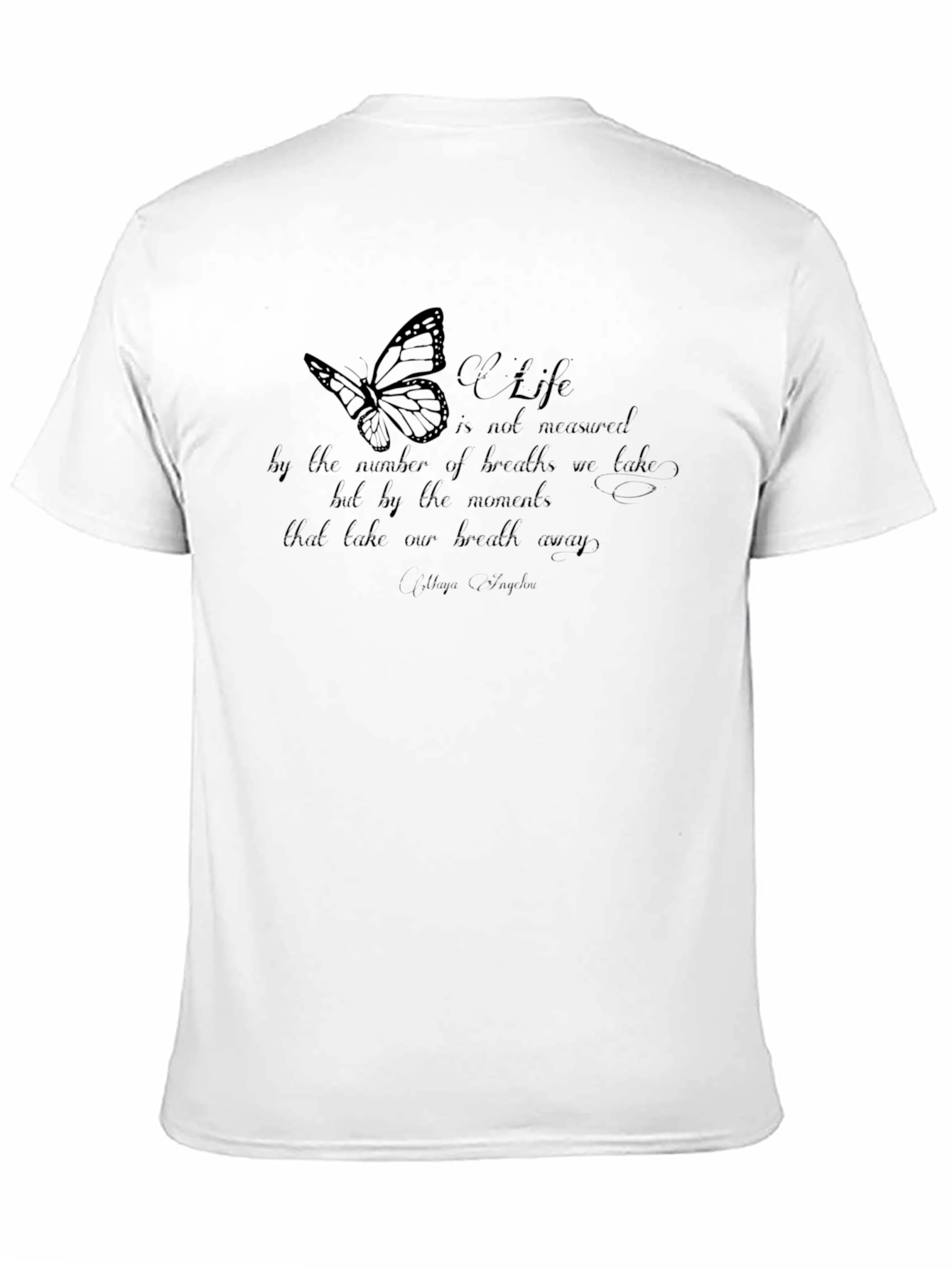 Black Life Quote Graphic Tee -  Inspirational Butterfly T-Shirt view 11