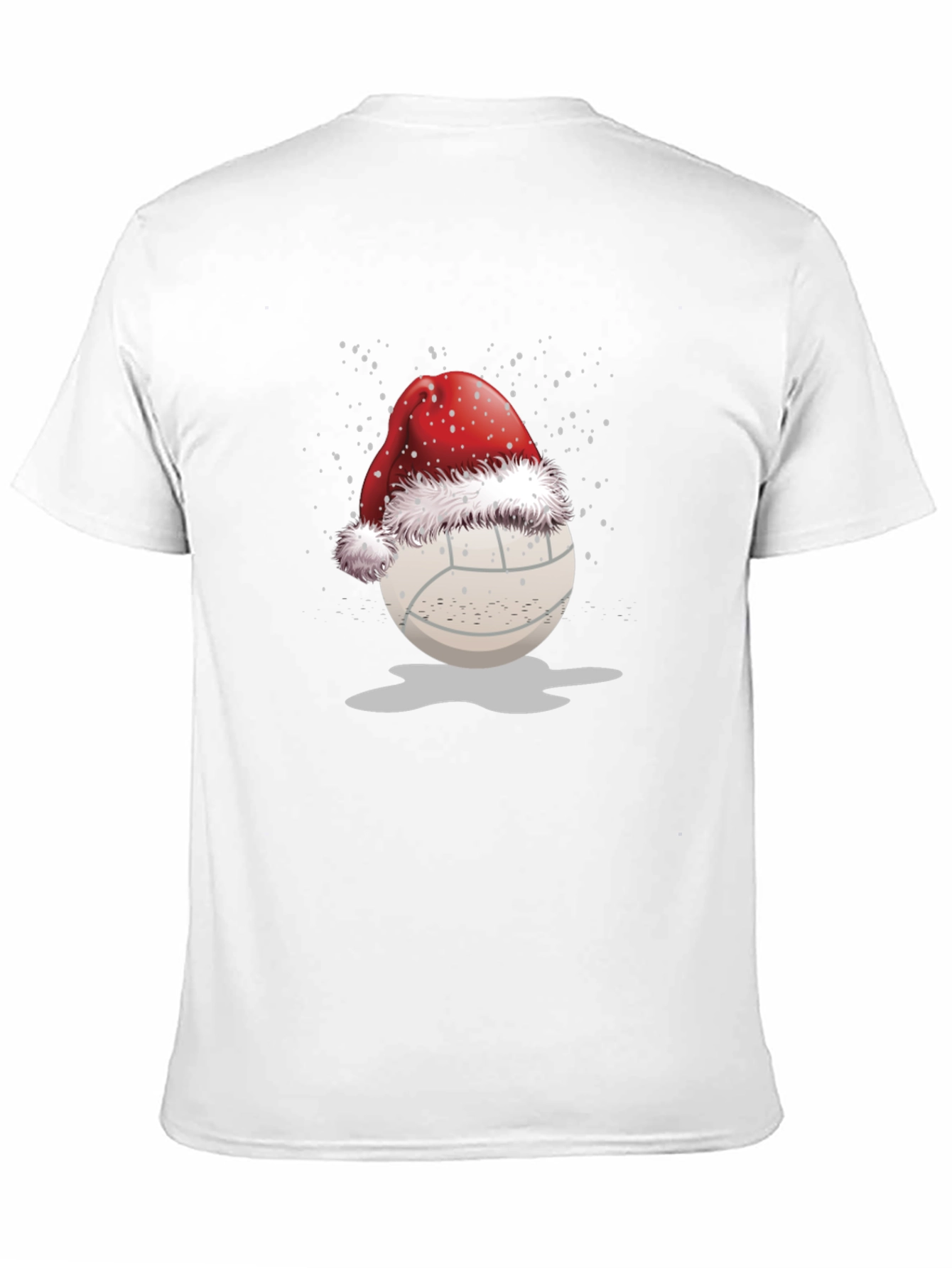 Black Volleyball Santa Hat Graphic Tee view 11