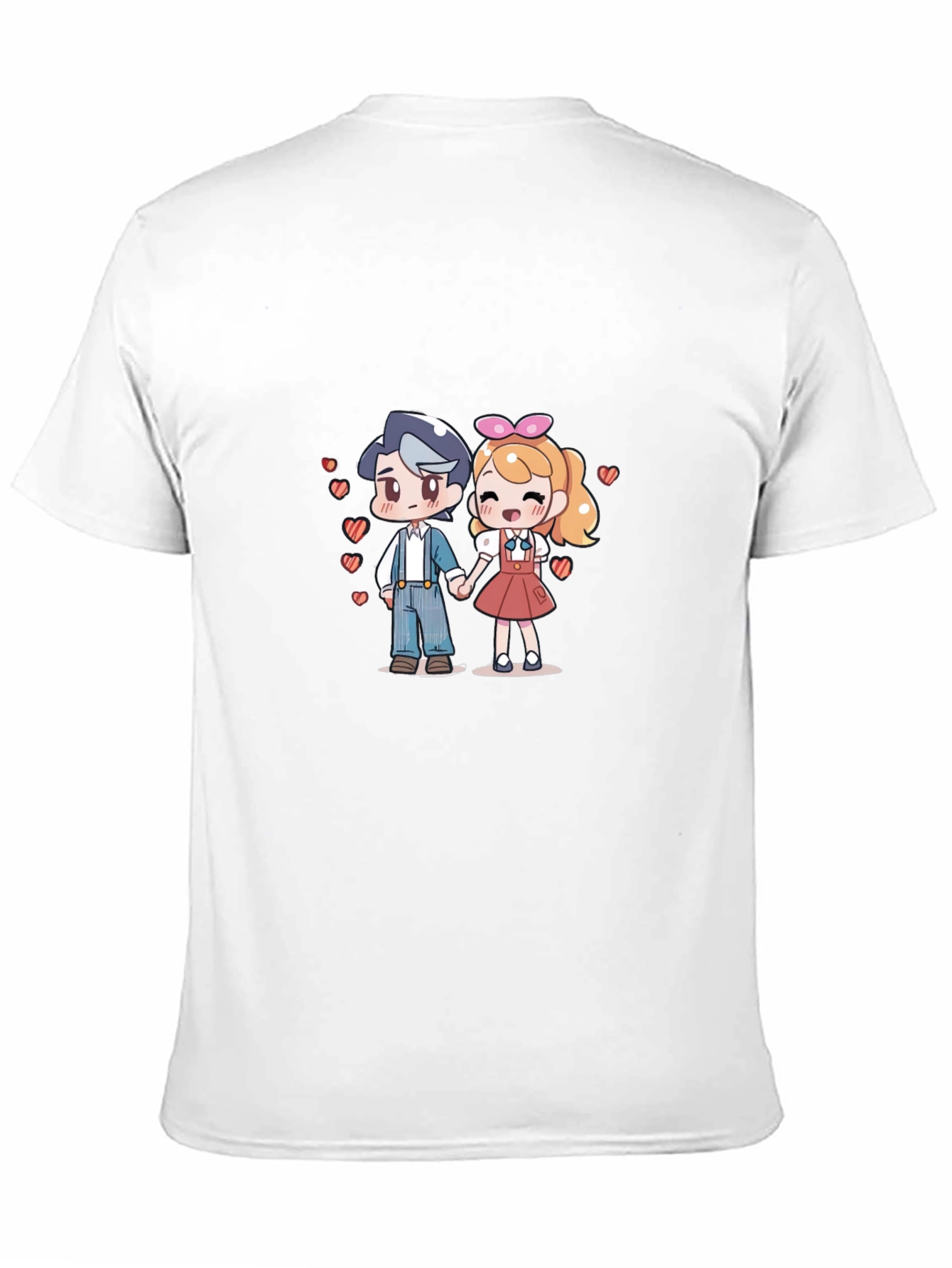 Black Anime Love T-Shirt - Cute Couple Tee view 11