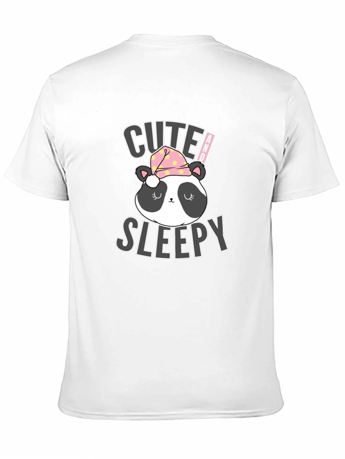 Black Cute Sleepy Panda T-Shirt view 11