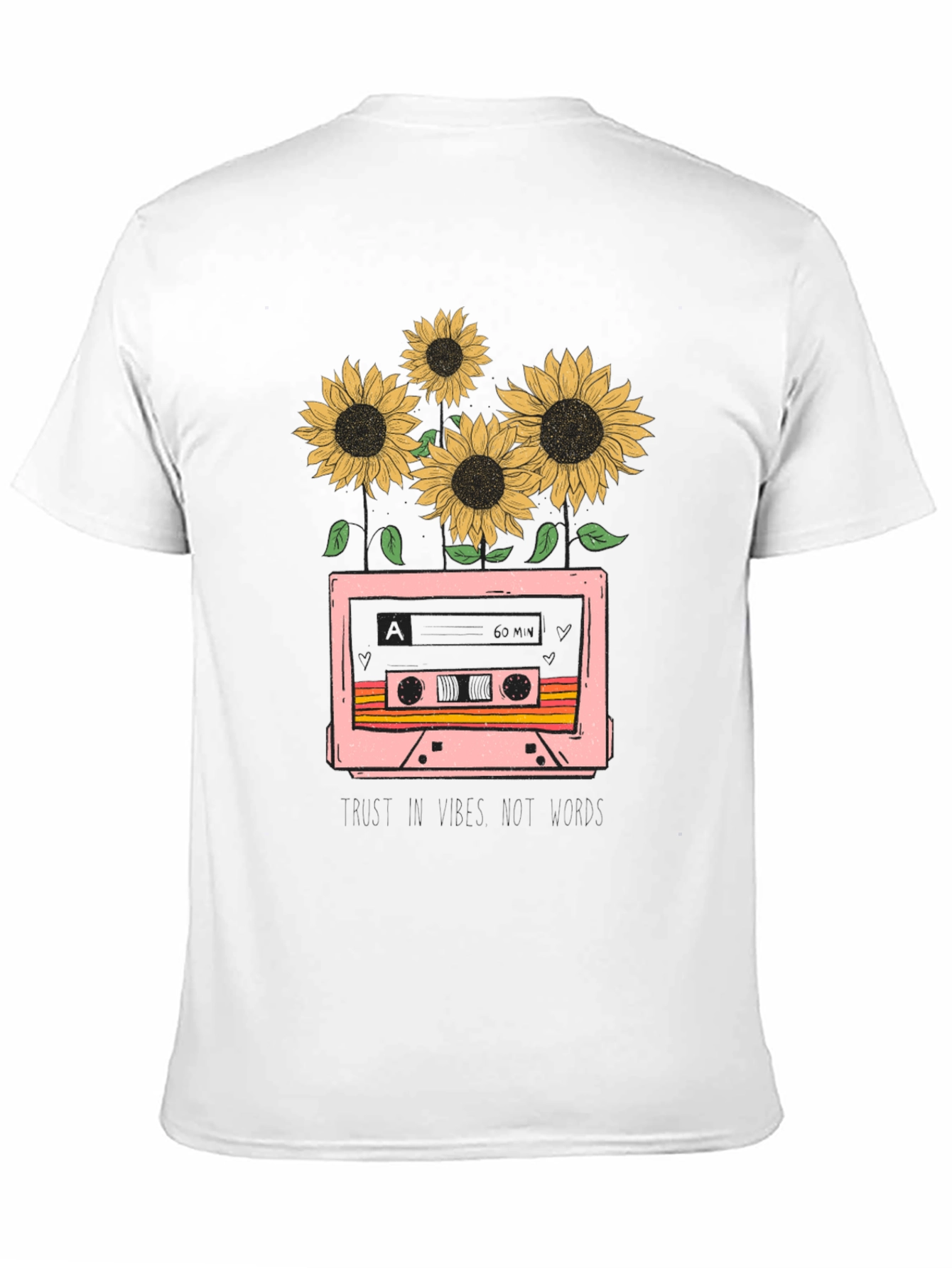 Black Sunflower Cassette Tape Graphic Tee view 11