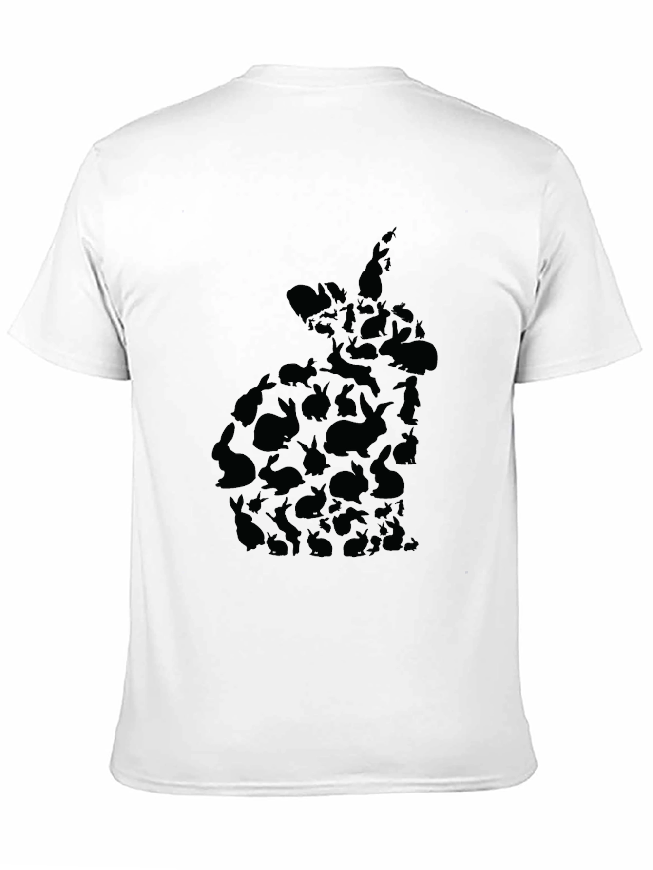Black Rabbit Silhouette Black T-Shirt view 11