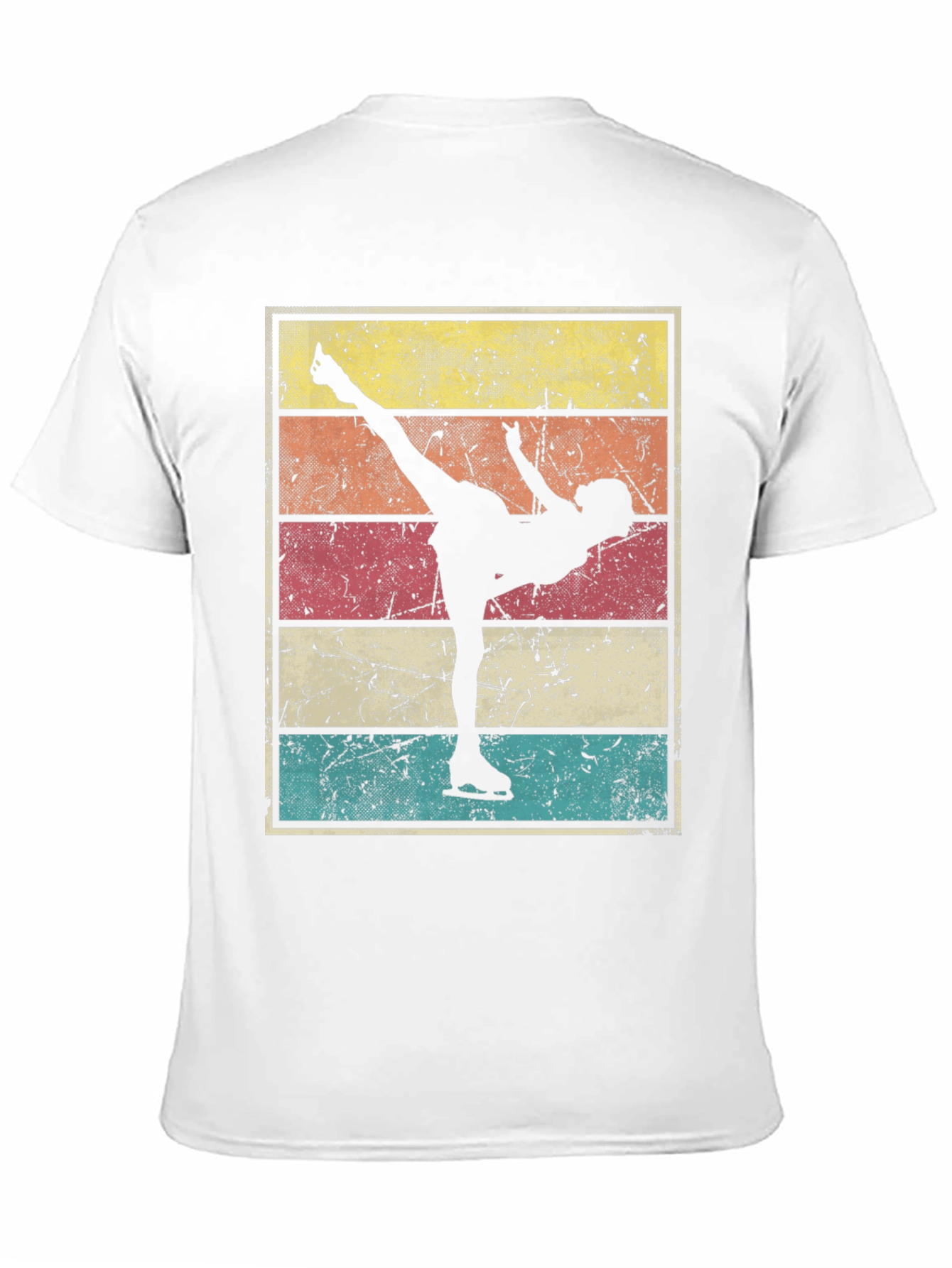 Black Retro Ice Skating Silhouette T-Shirt view 11