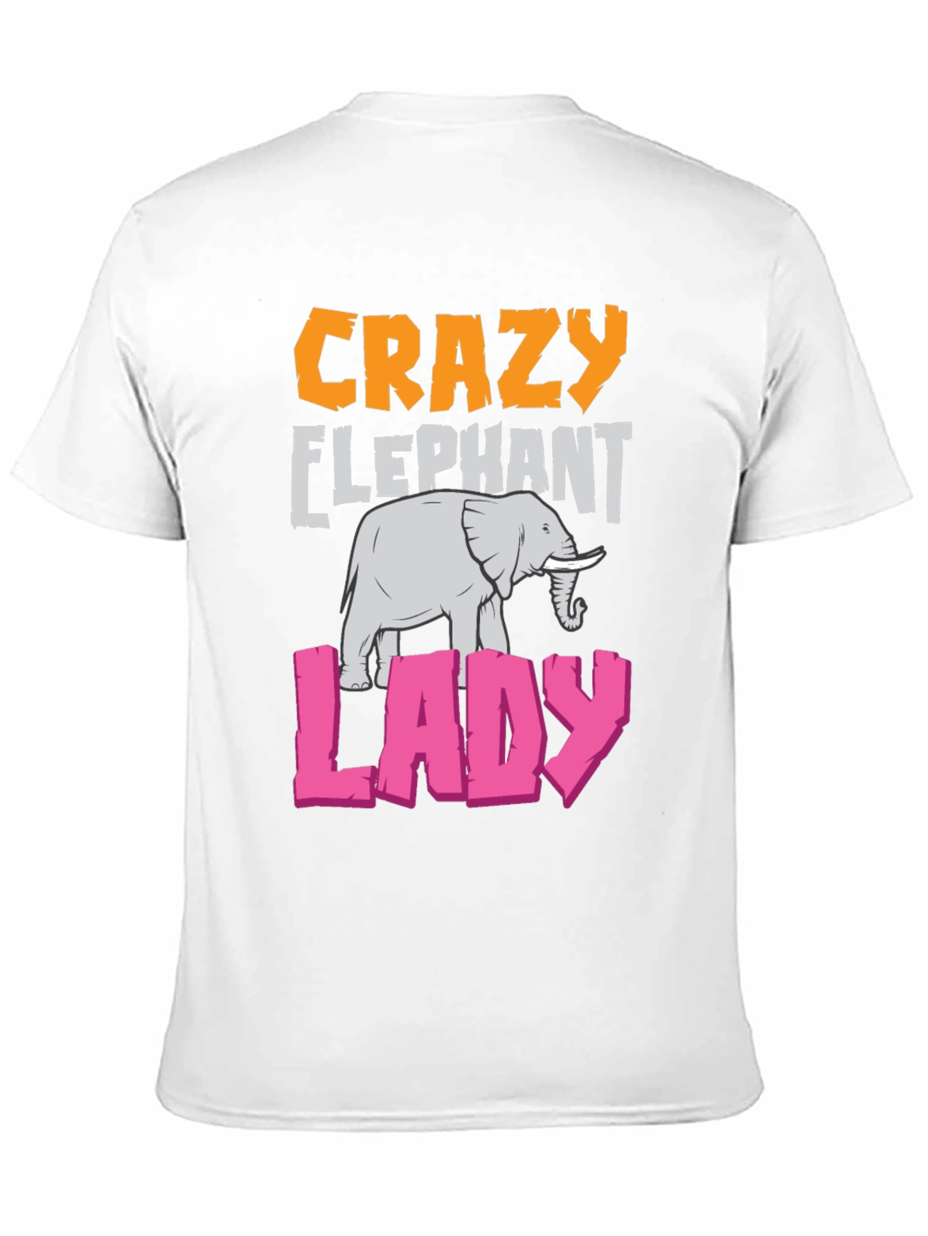 Black Crazy Elephant Lady Graphic T-Shirt view 11