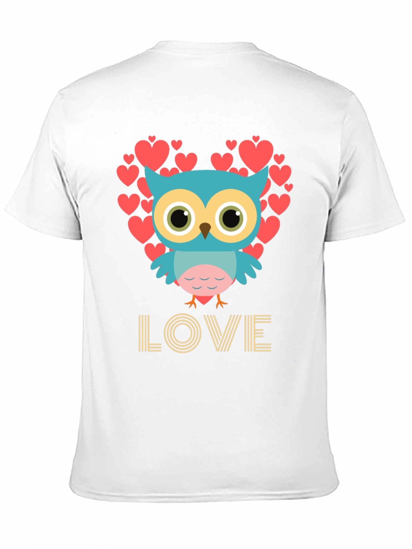 Black Owl Love T-Shirt, Heart Design view 11