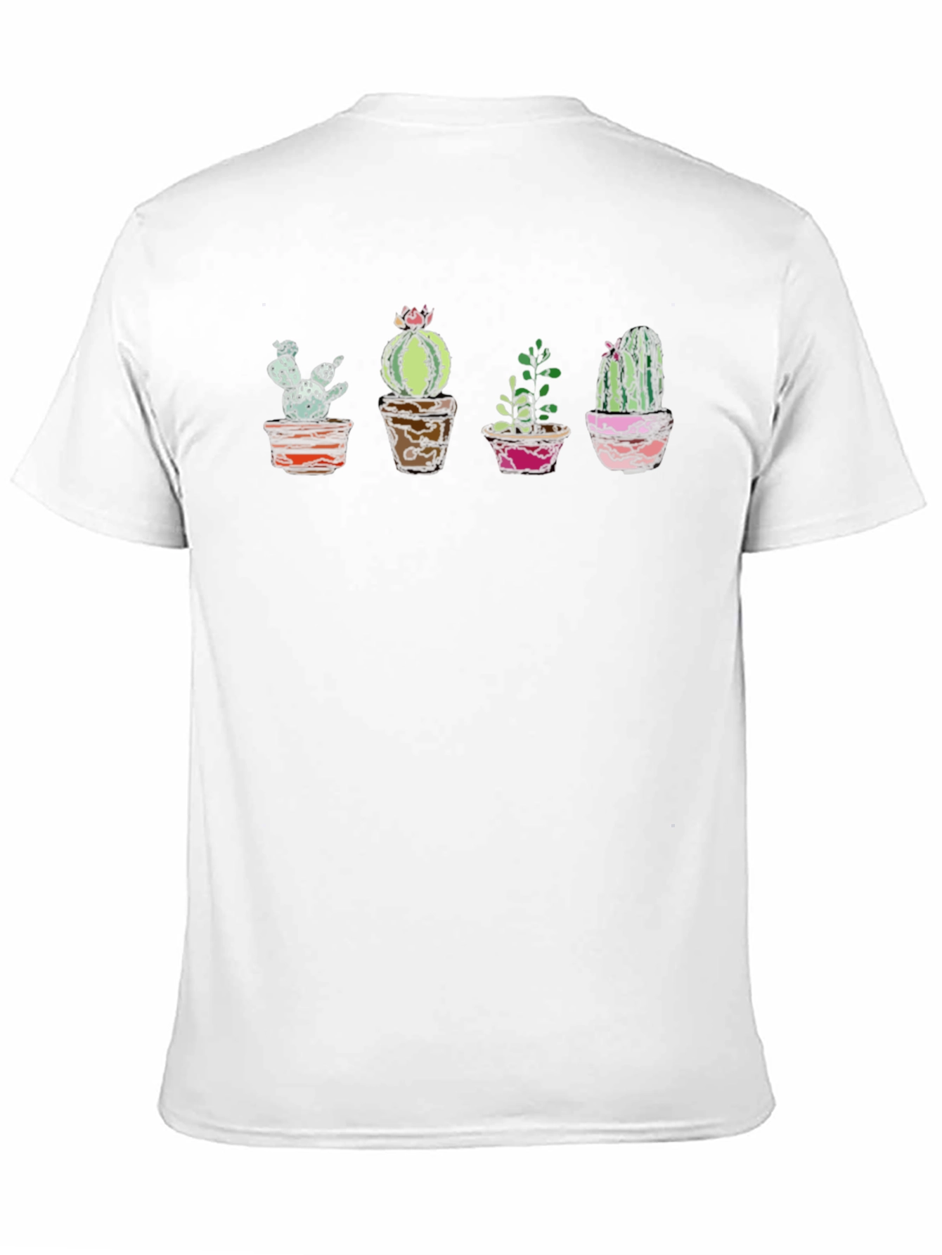 Black Cactus Potted Plant T-Shirt - Cool Graphic Tee view 11