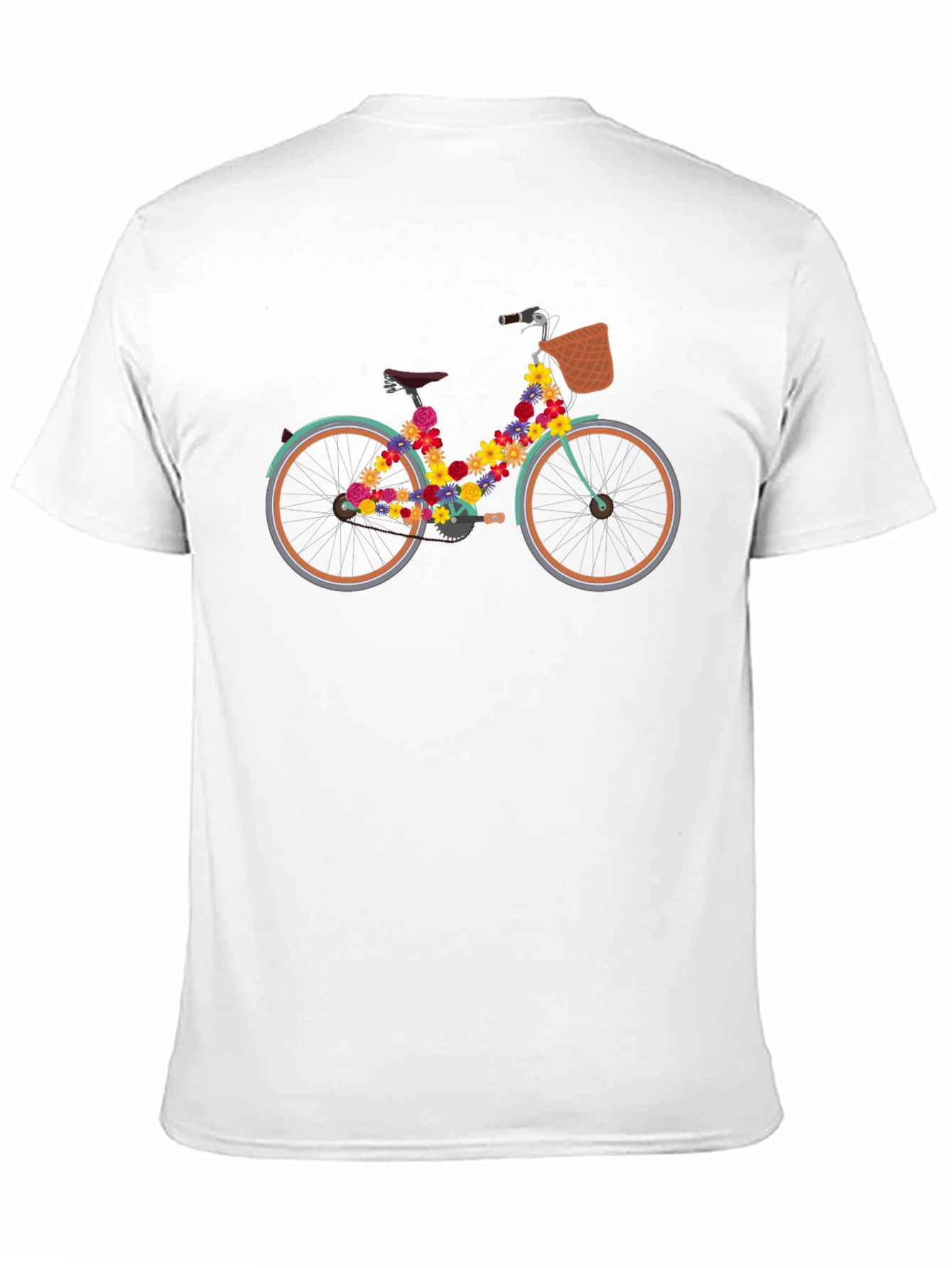 Black Floral Bicycle Graphic Tee - Stylish Black T-Shirt view 11