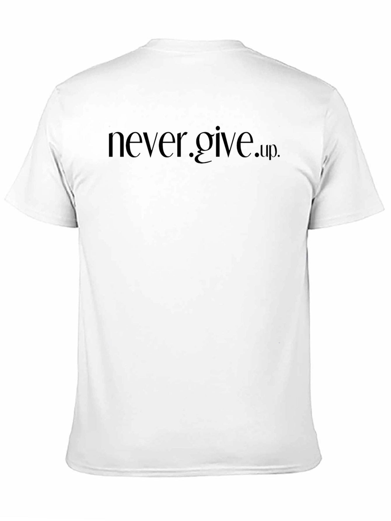 Black Never Give Up Graphic Tee - Inspirational Mens T-Shirt view 11