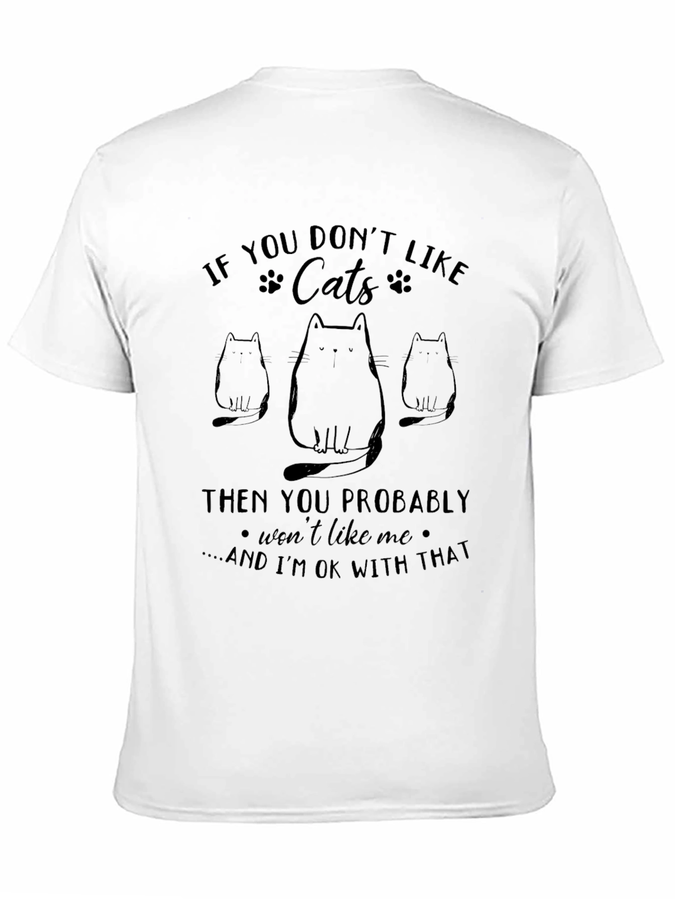 Black Funny Cat Lover T-Shirt view 11