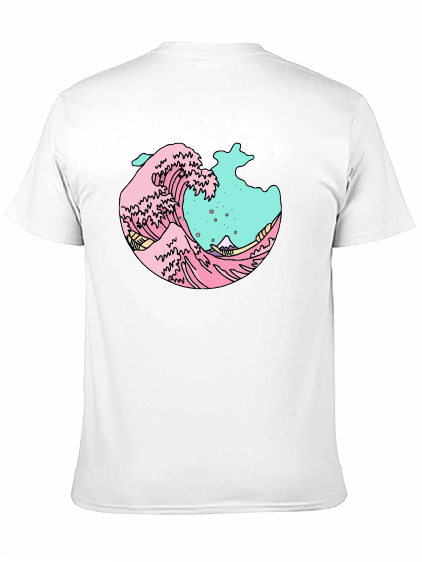 Black Retro Wave Graphic Tee - Black Cotton Blend view 11