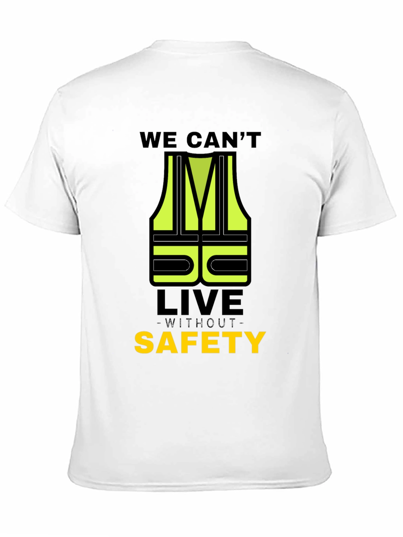 Black Safety First T-Shirt - High Visibility Graphic Tee view 11