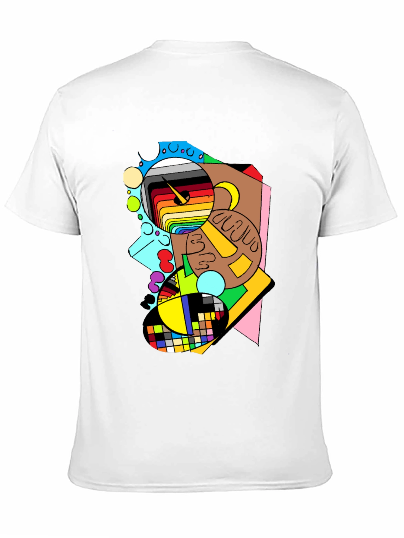 Black Abstract Graphic Print Black T-Shirt view 11