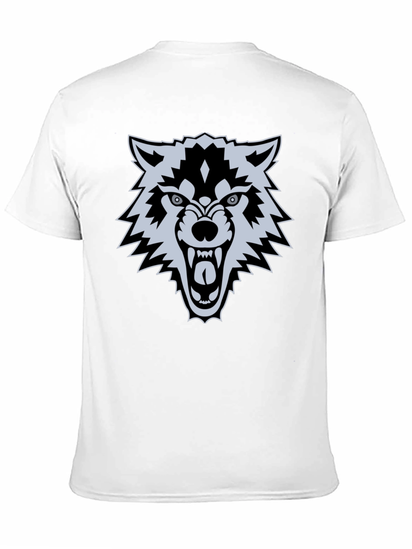 Black Men's Black Wolf Graphic T-Shirt view 11
