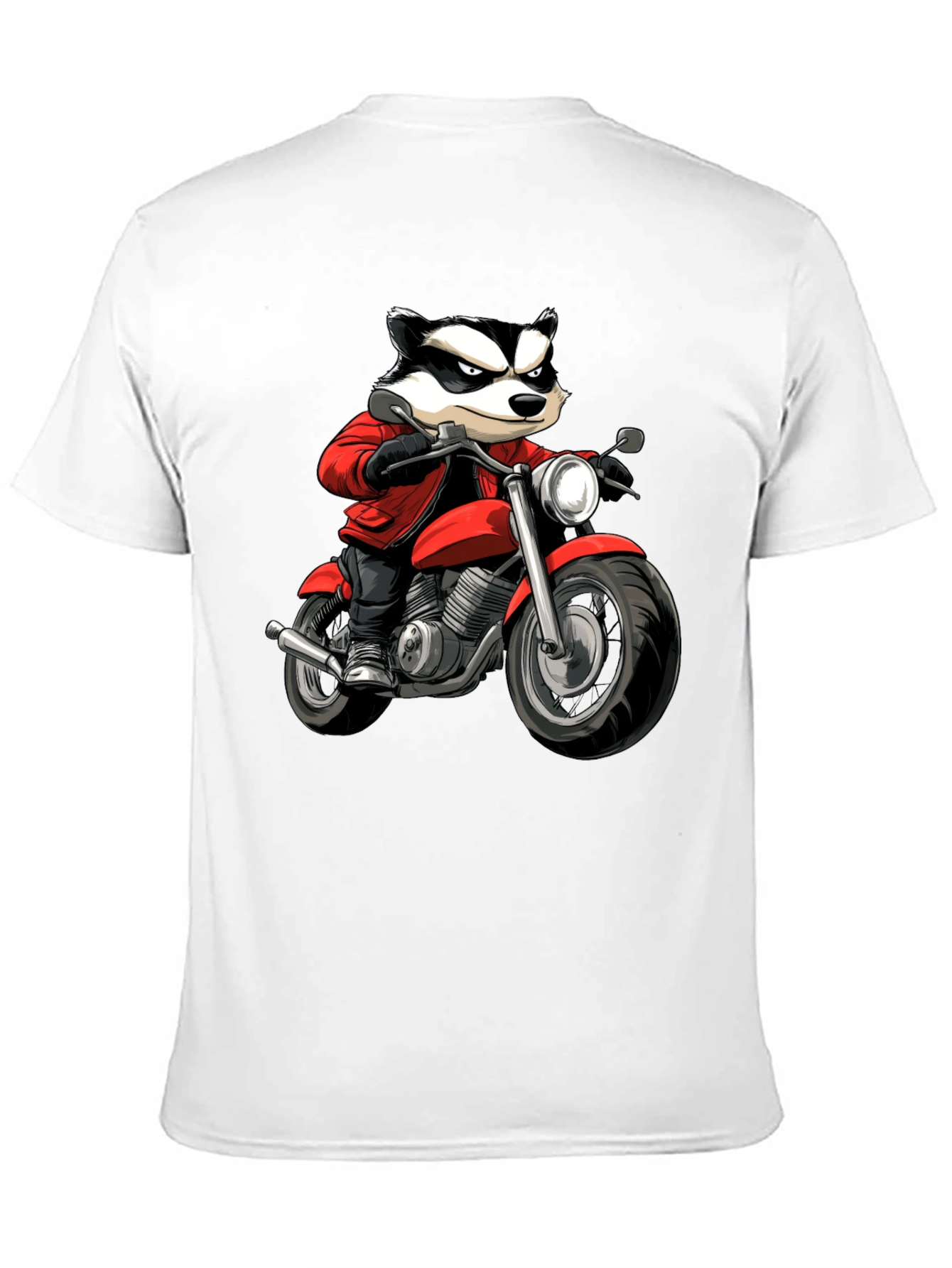 Black Badger Biker Graphic T-Shirt - Cool Cartoon Ride view 11