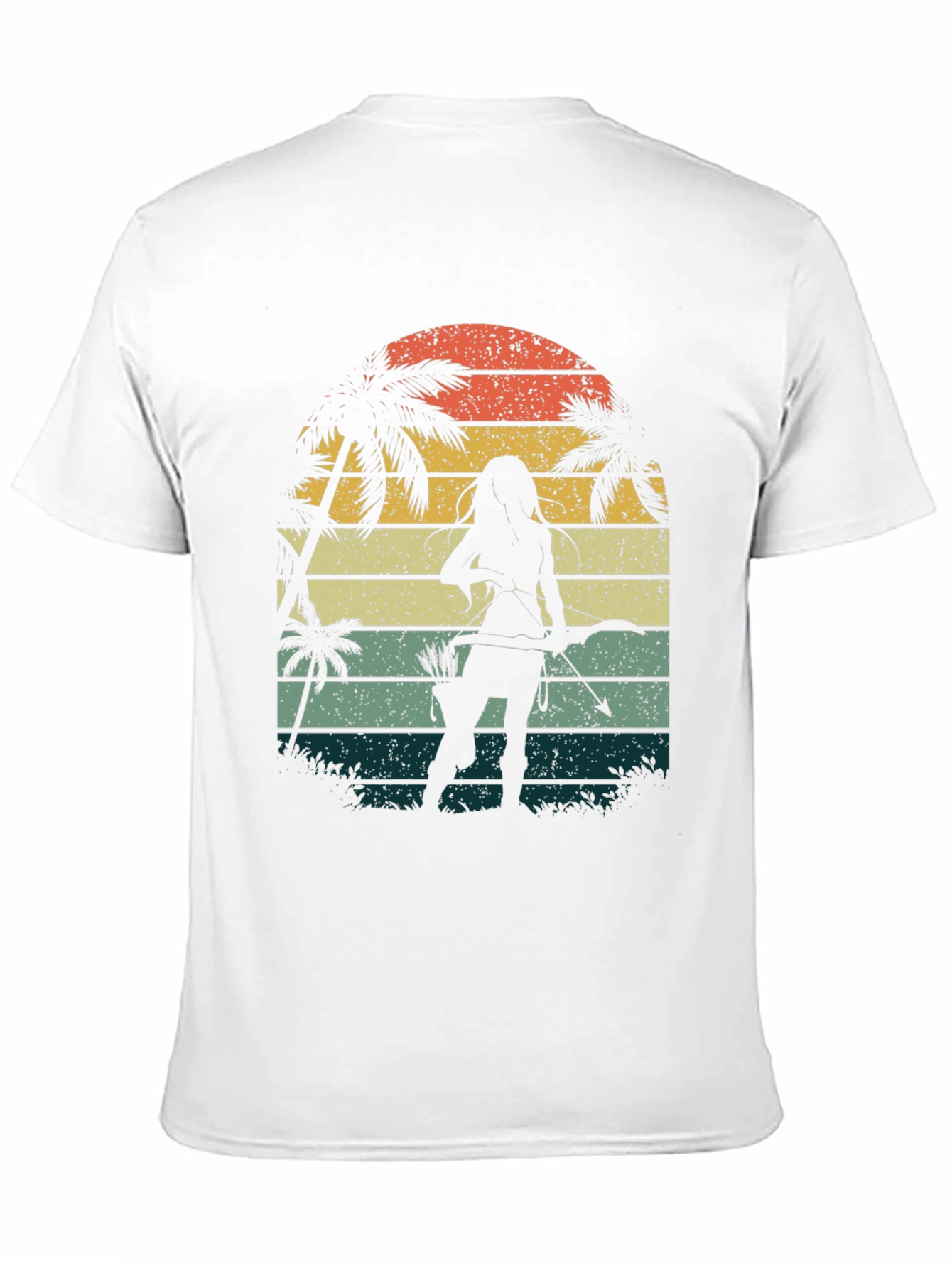 Retro Archer Tee - Tropical Sunset Design - 11