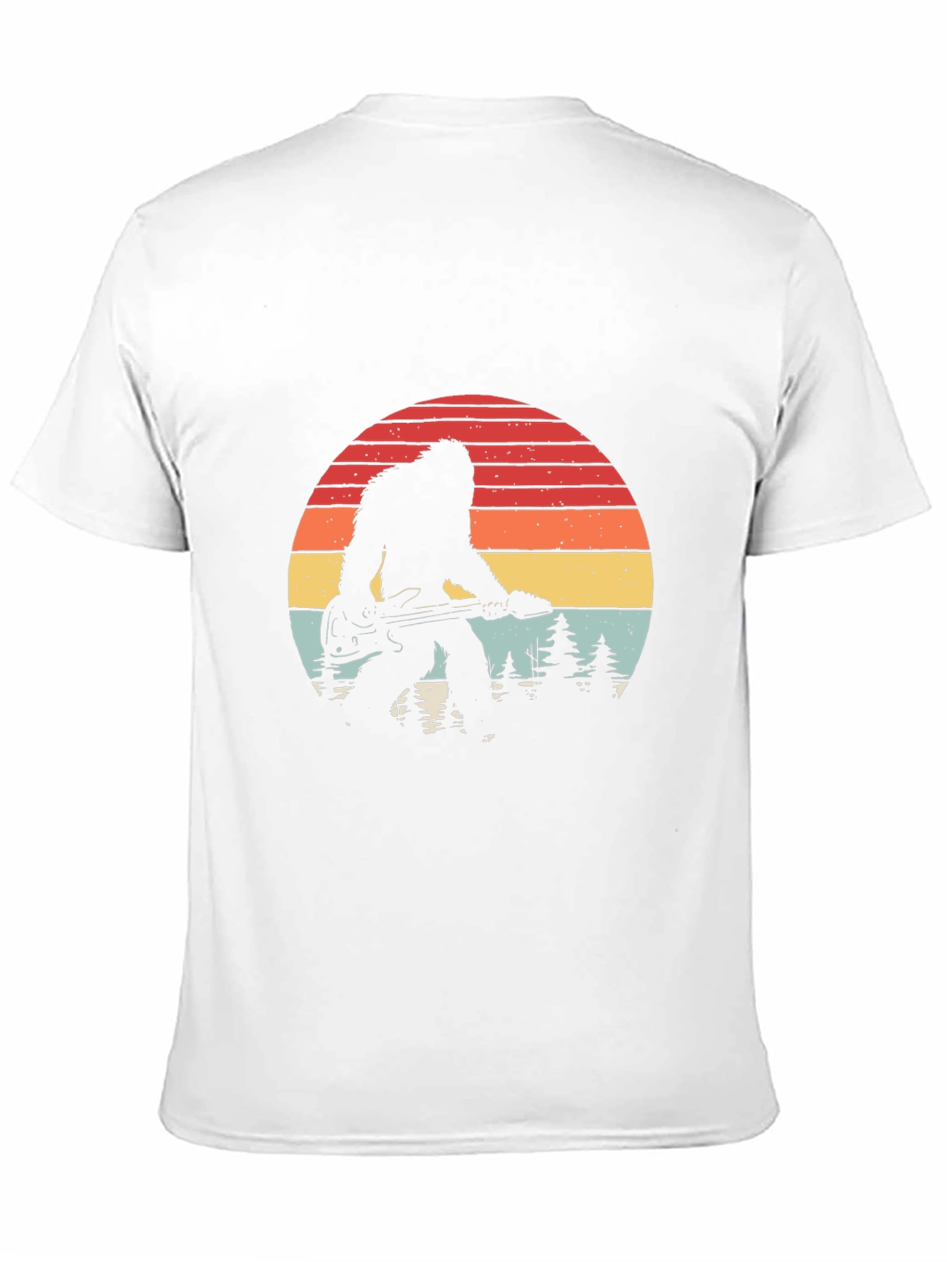 Black Bigfoot Guitarist Retro Graphic Tee view 11