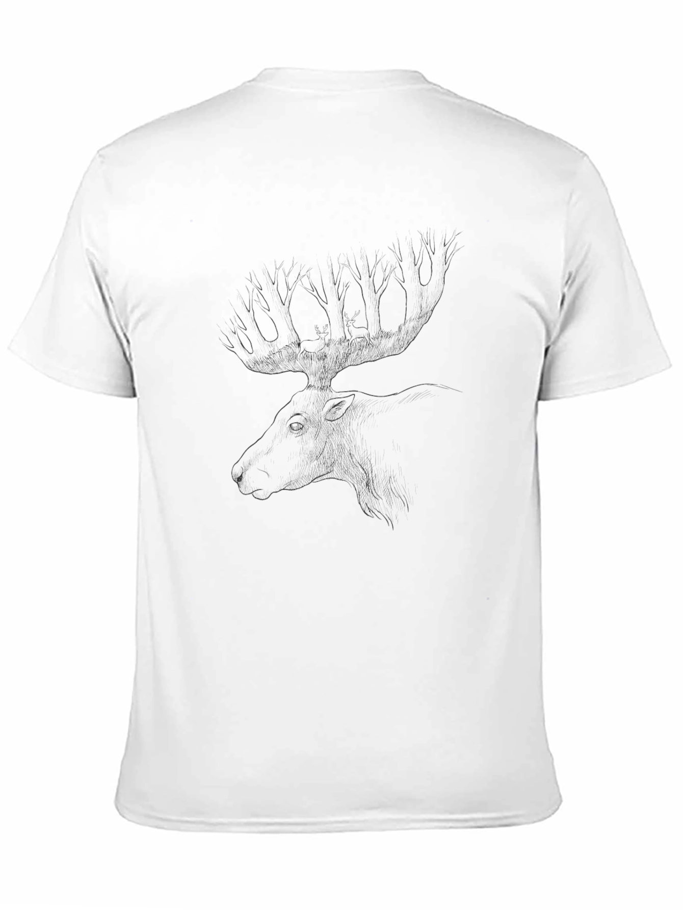Black Black Moose Sketch Tee - Nature Inspired Style view 11