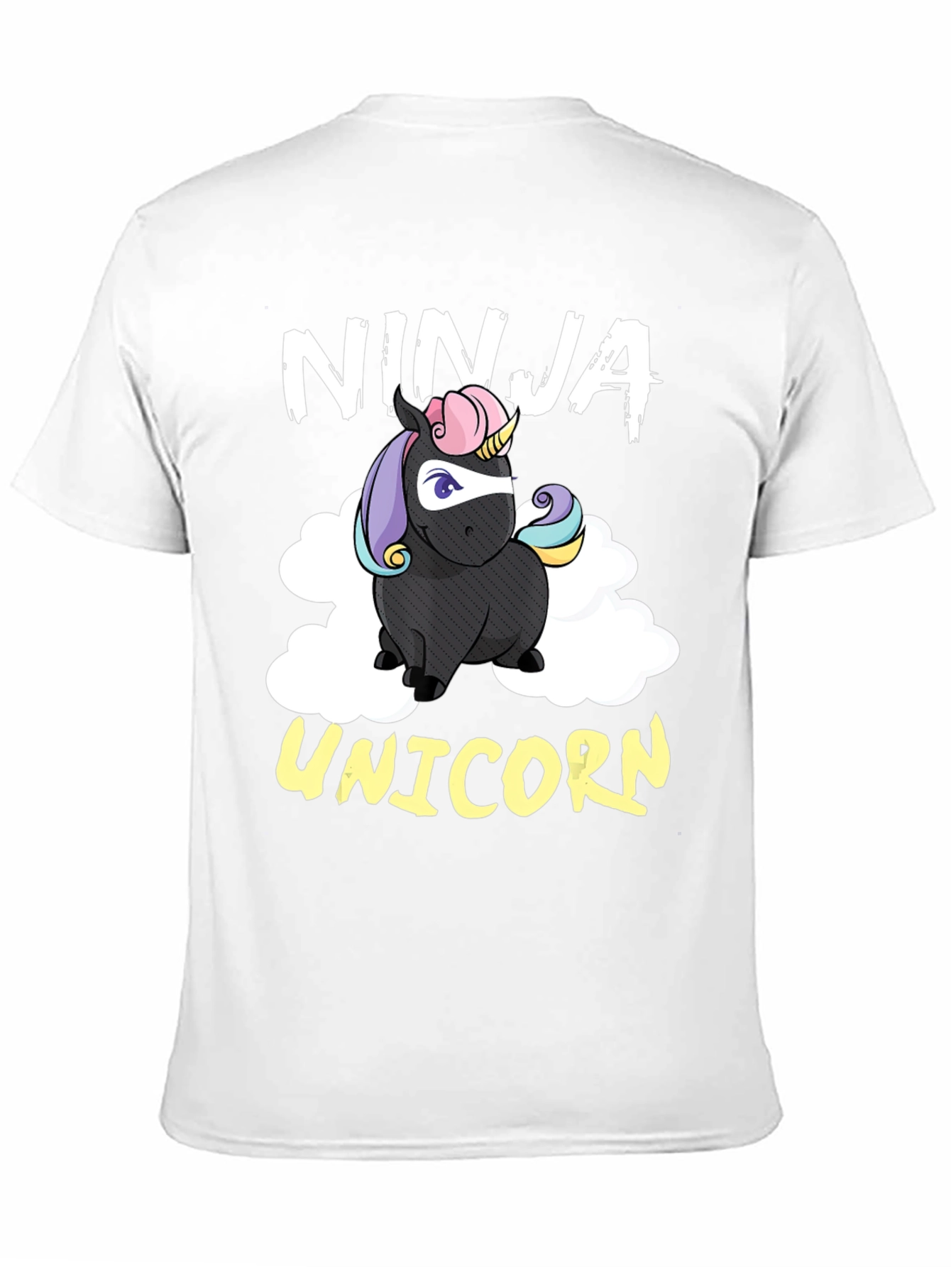 Black Ninja Unicorn Graphic Tee - Funny Cartoon T-Shirt view 11