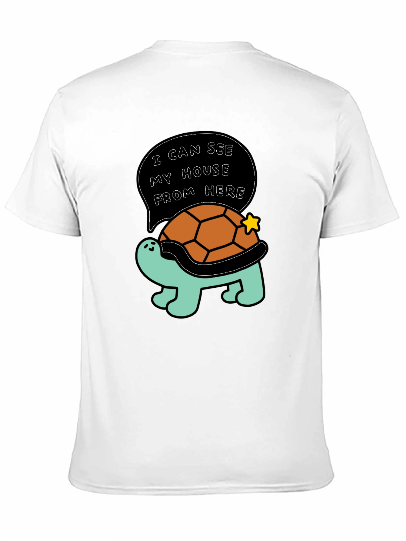 Black Funny Turtle T-Shirt - I Can See My House From Here view 11