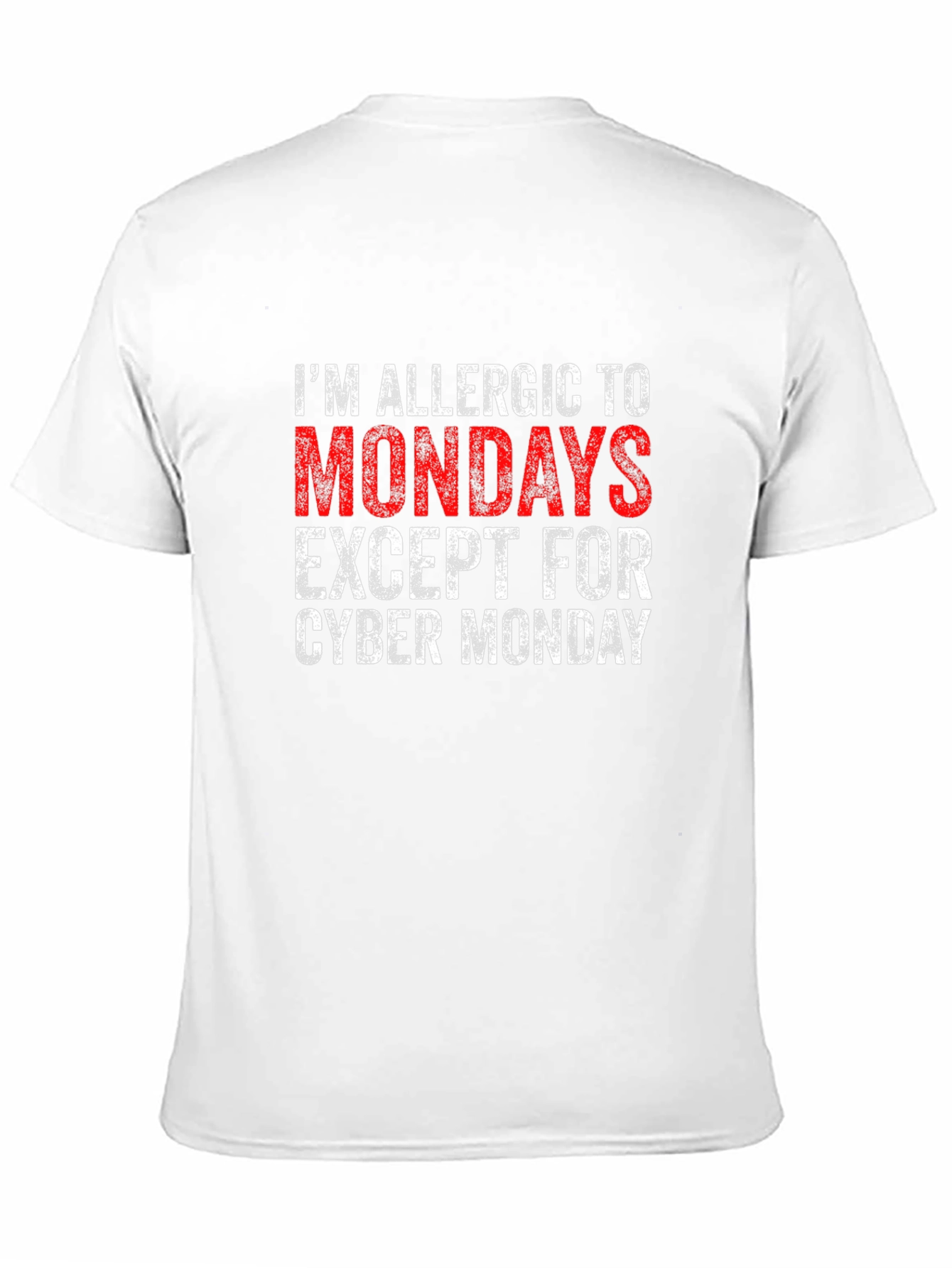 Black Allergic to Mondays Graphic Tee - Cyber Monday Humor T-Shirt view 11