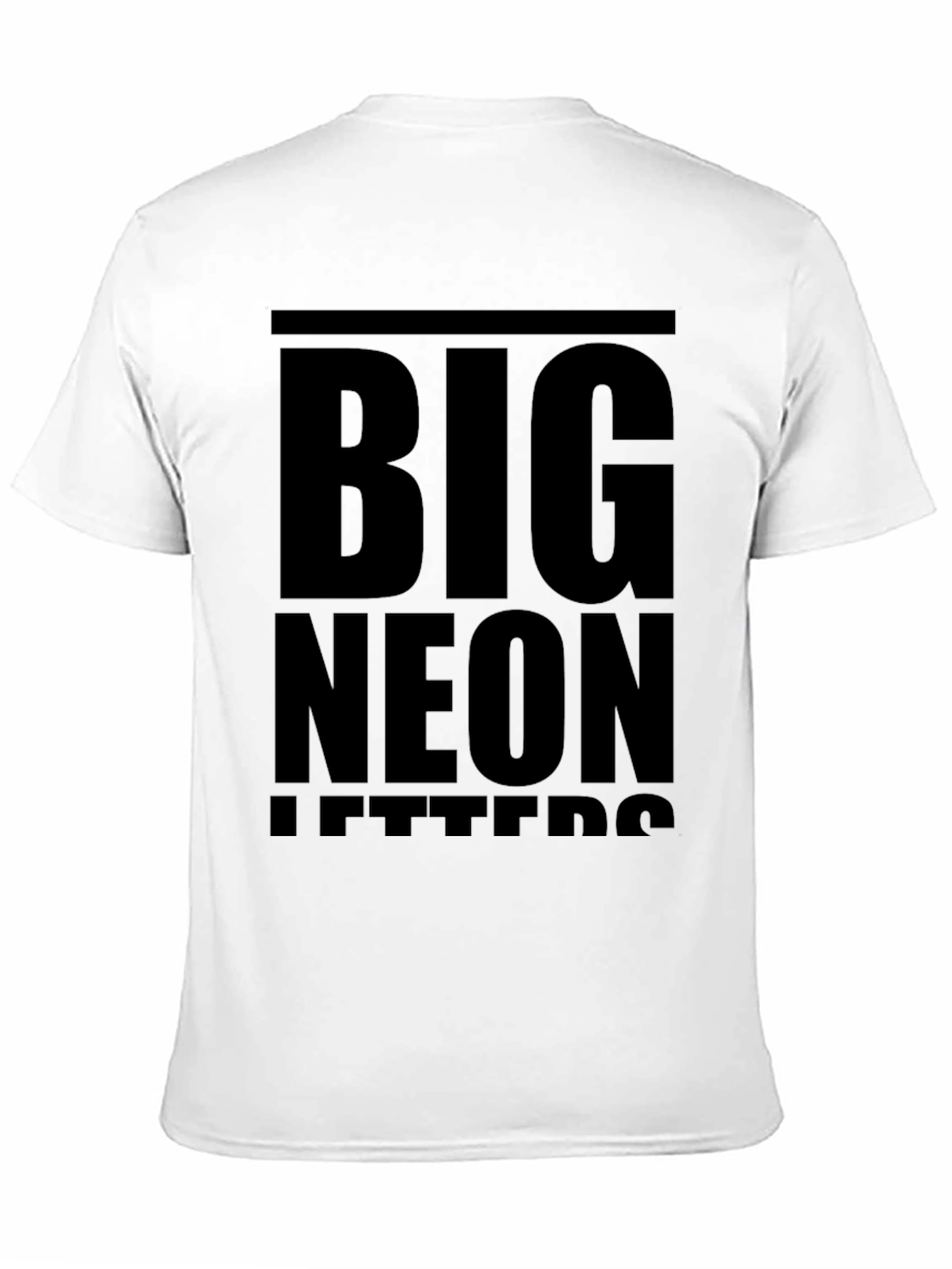 Black Bold Statement T-Shirt: Big Neon Letters Design view 11
