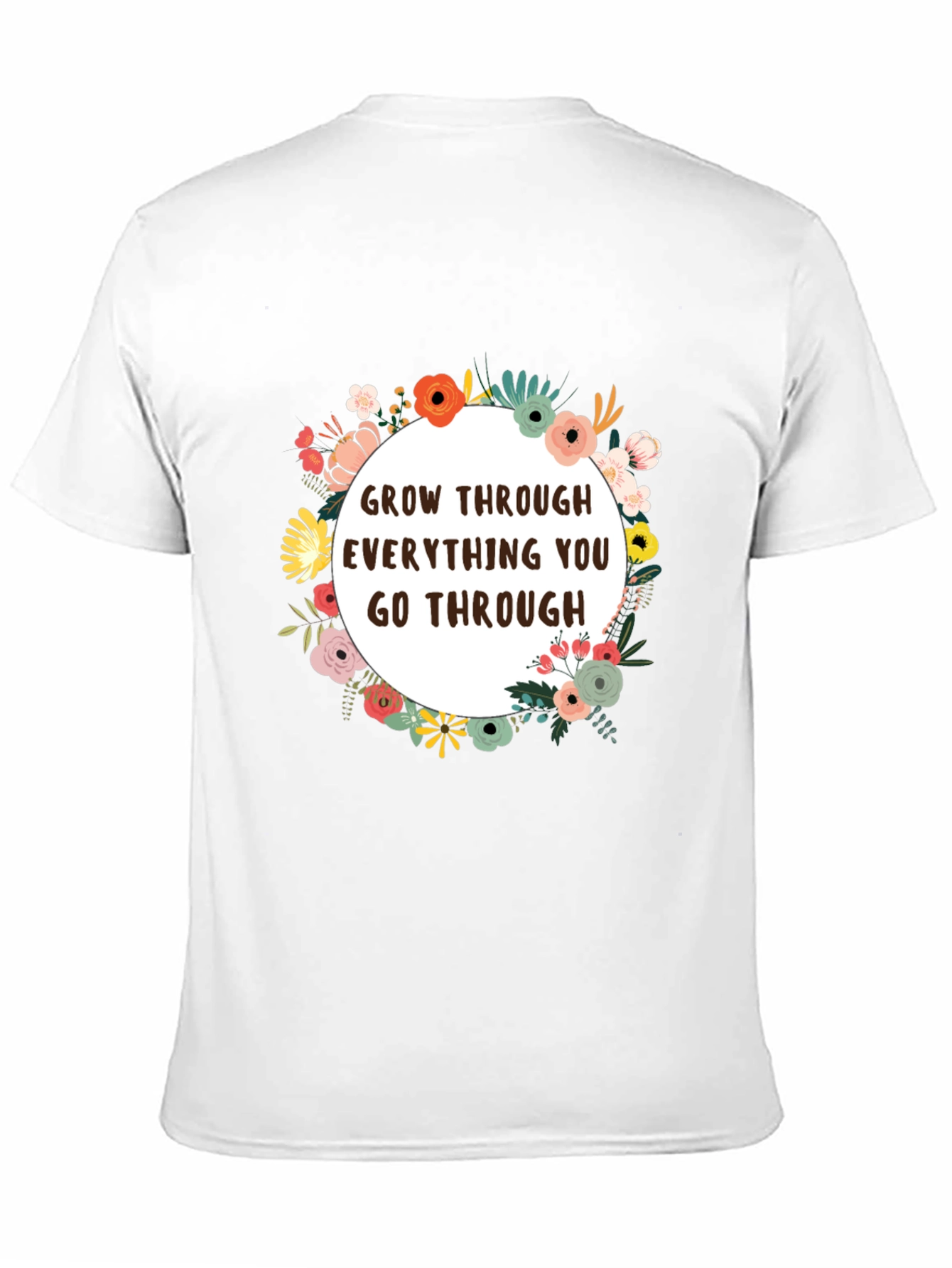 Black Floral Grow Through T-Shirt - Inspirational Tee view 11