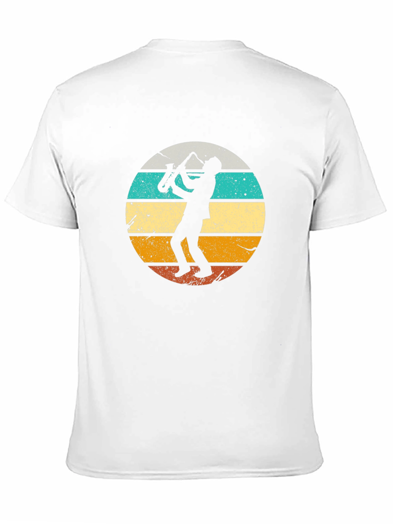 Black Retro Saxophone Player Black T-Shirt view 11