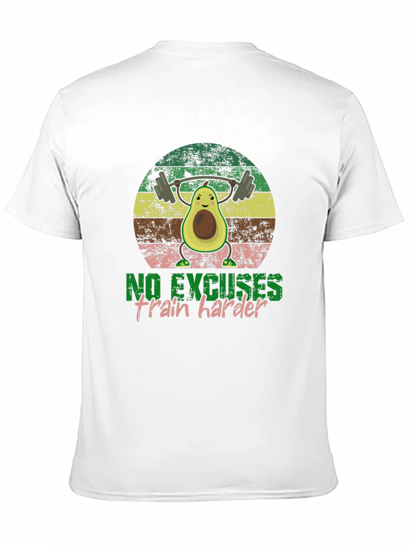 Black Funny Avocado Gym T-Shirt - No Excuses view 11